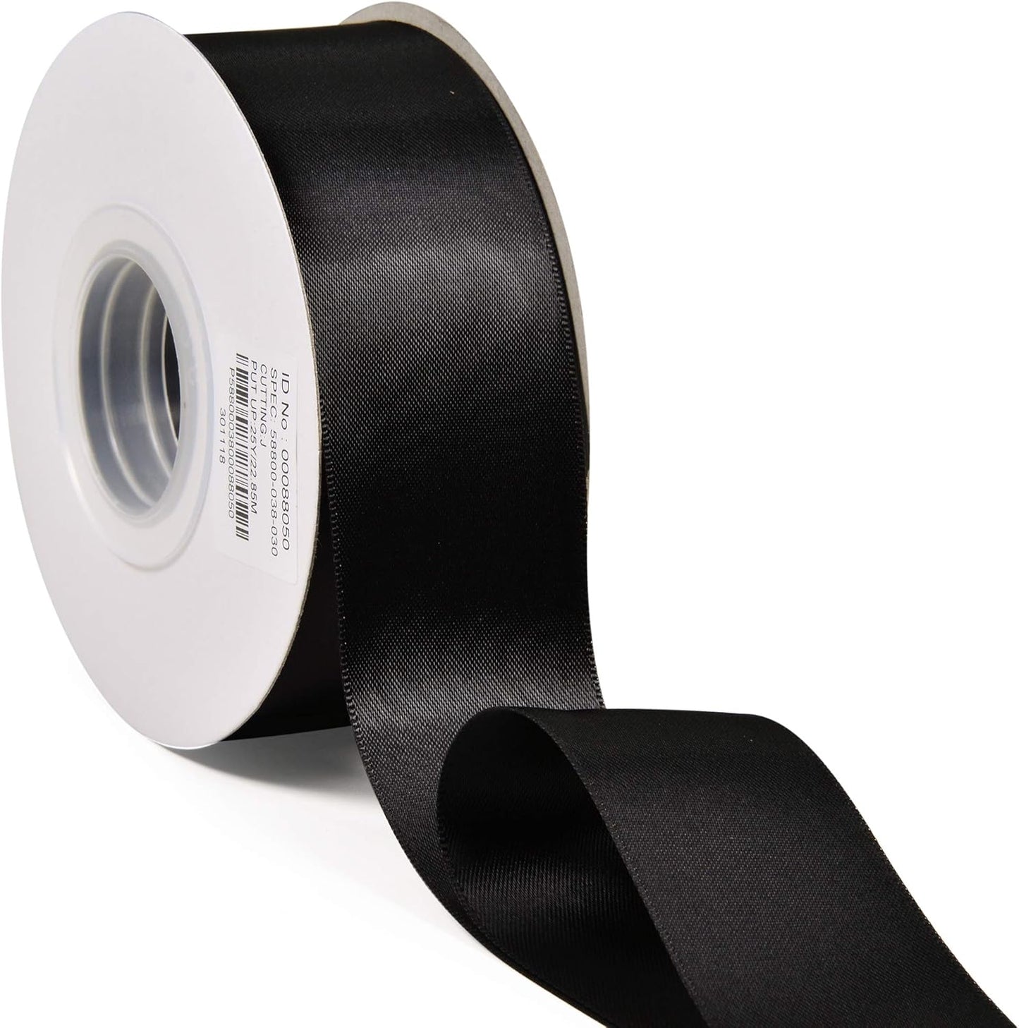 YAMA Double Face Satin Ribbon - 1 1/2 Inch 25 Yards for Gift Wrapping Ribbons Roll, Black