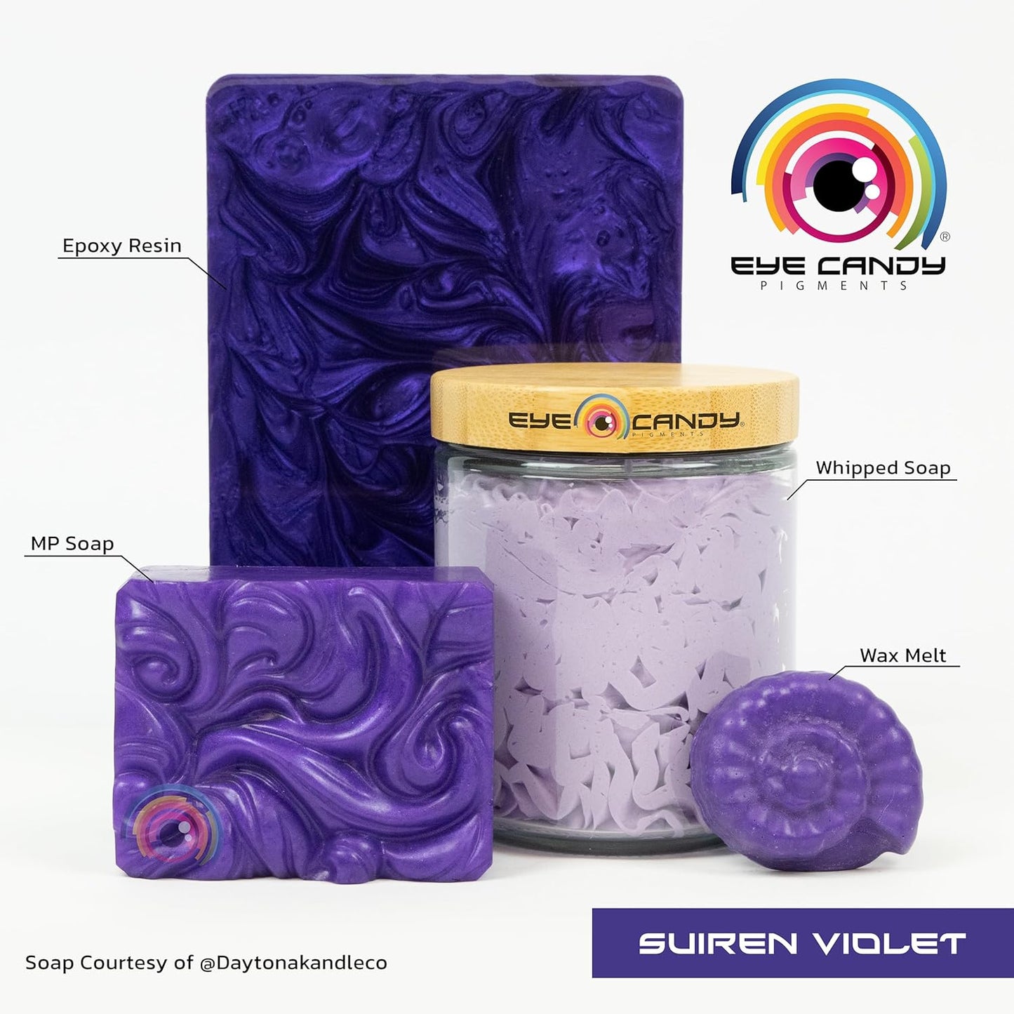 Eye Candy Premium Mica Powder Pigment “Suiren Violet” (50g) Multipurpose DIY Arts and Crafts Additive | Woodworking, Epoxy, Resin, Paint, Soap, Bath Bombs, Nail Polish (Suiren Violet, 50G)