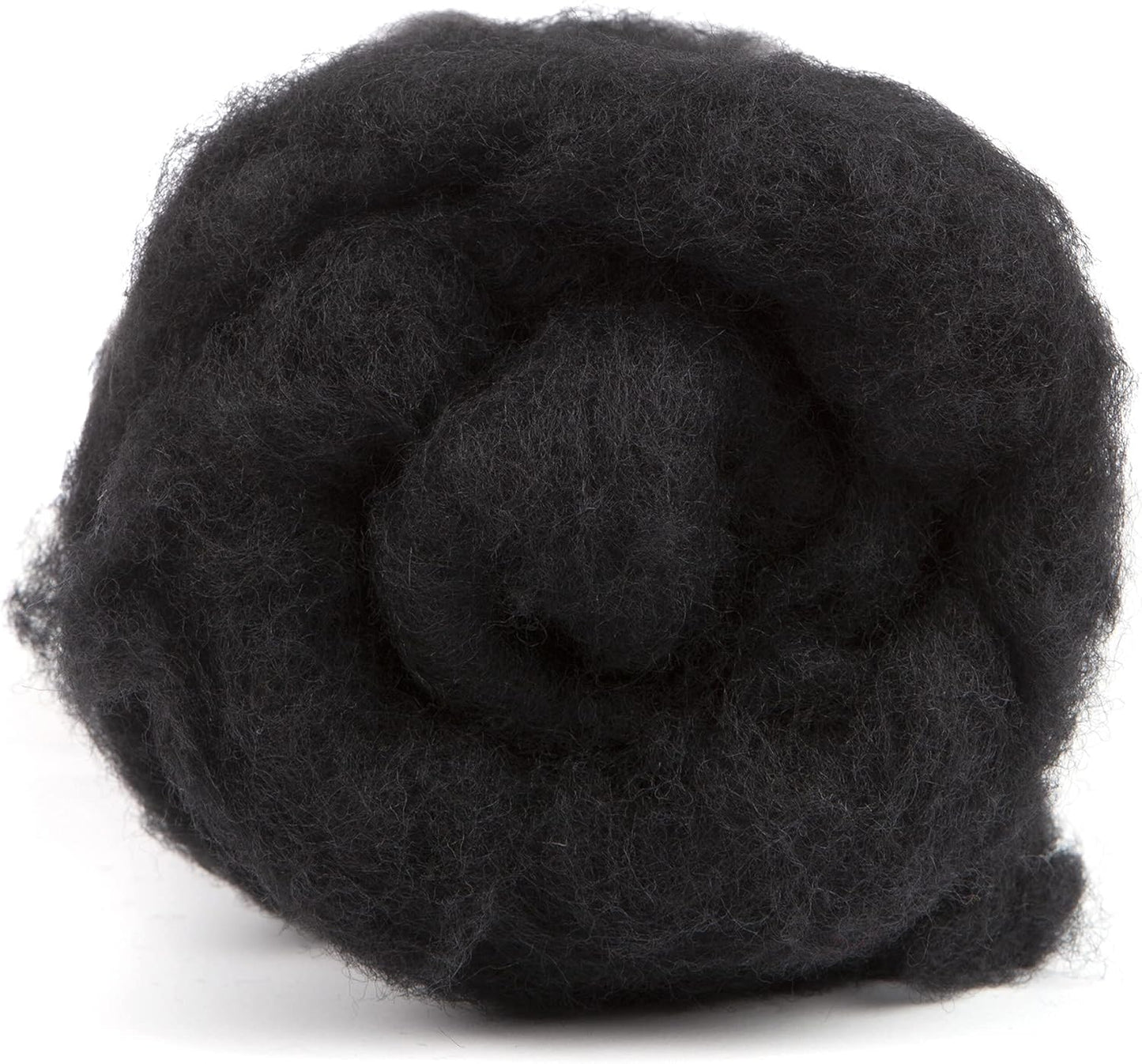 Desert Breeze Distributing Maori Wool Carded Batting, 100% Natural New Zealand Wool Made by DHG in Italy for Needle Felting, 3.5 OZ, 27 Micron, Color Ebony Black