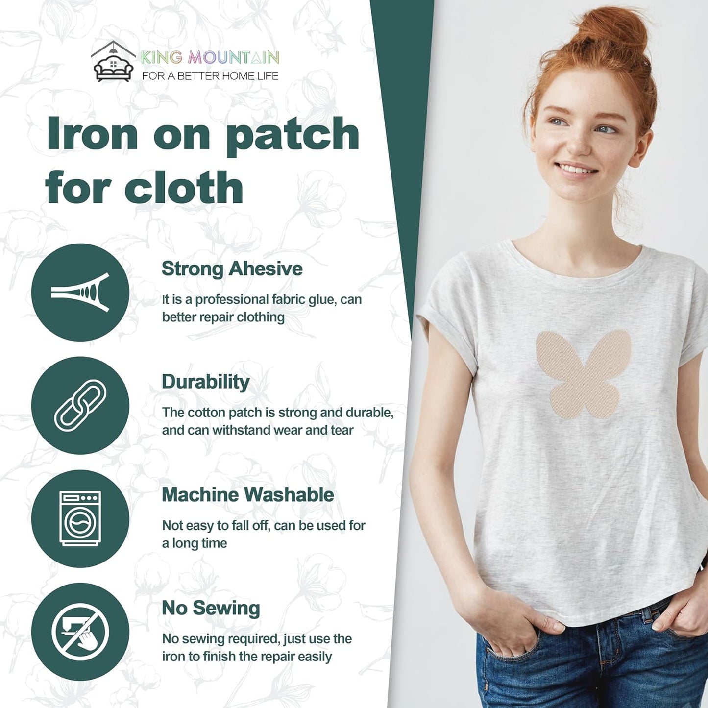 Iron on Patches for Clothes, 8 Pieces Patches for Cloth, 100% Cotton Fabric Patches for Clothing, Bag, Hat Repair, Clothing Repair Decorating Kit 3.7" by 4.9" (9.5 cm x 12.5 cm, Beige)