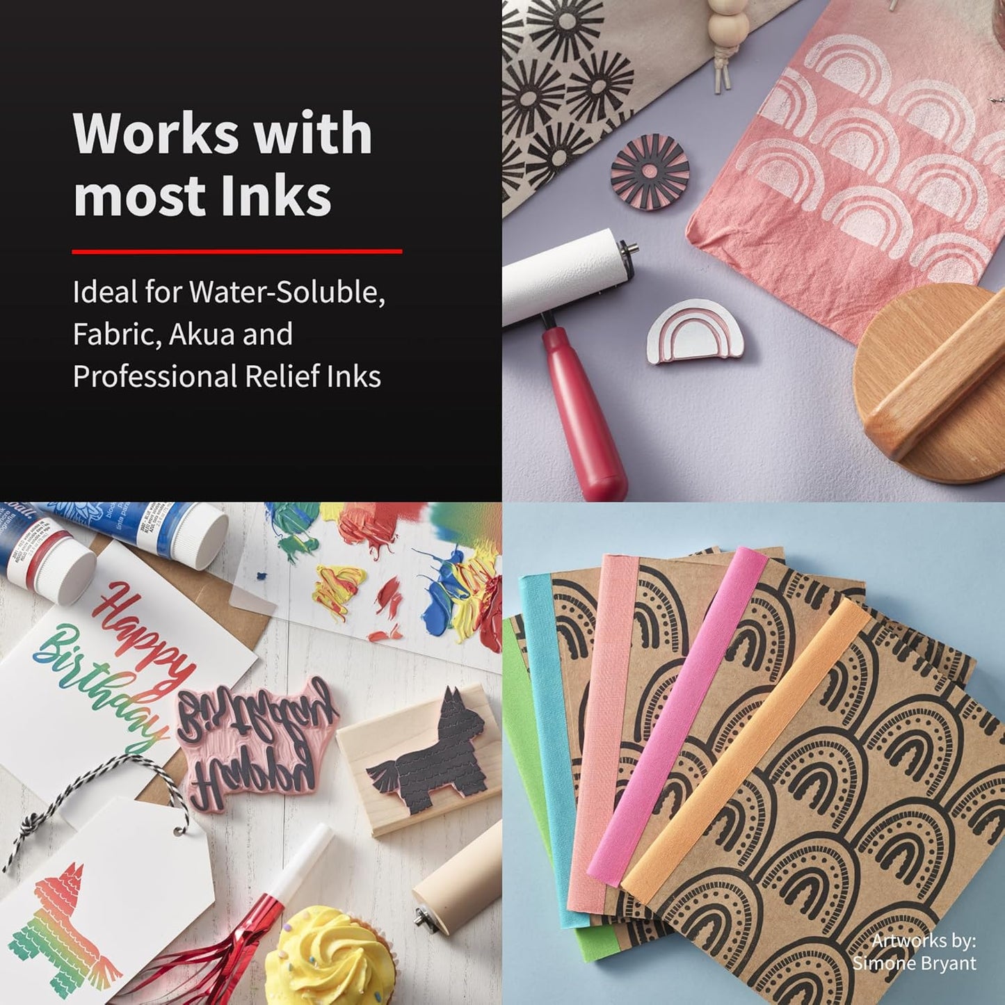 Speedball Soft Rubber Brayer, 3-Inch - Printmaking Roller Tool for Gel & Block Printing and Crafting - Made in USA