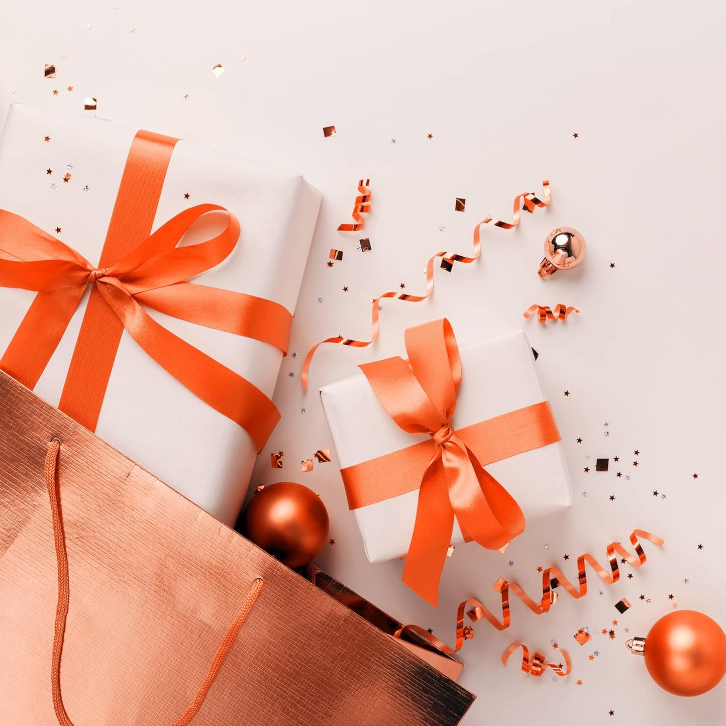 LIUYAXI Torrid Orange Satin Ribbon, Double Faced 5/8" X Continuous 25 Yards Ribbons Perfect for Gift Wrapping Bows Bouquet Wedding Craft and More