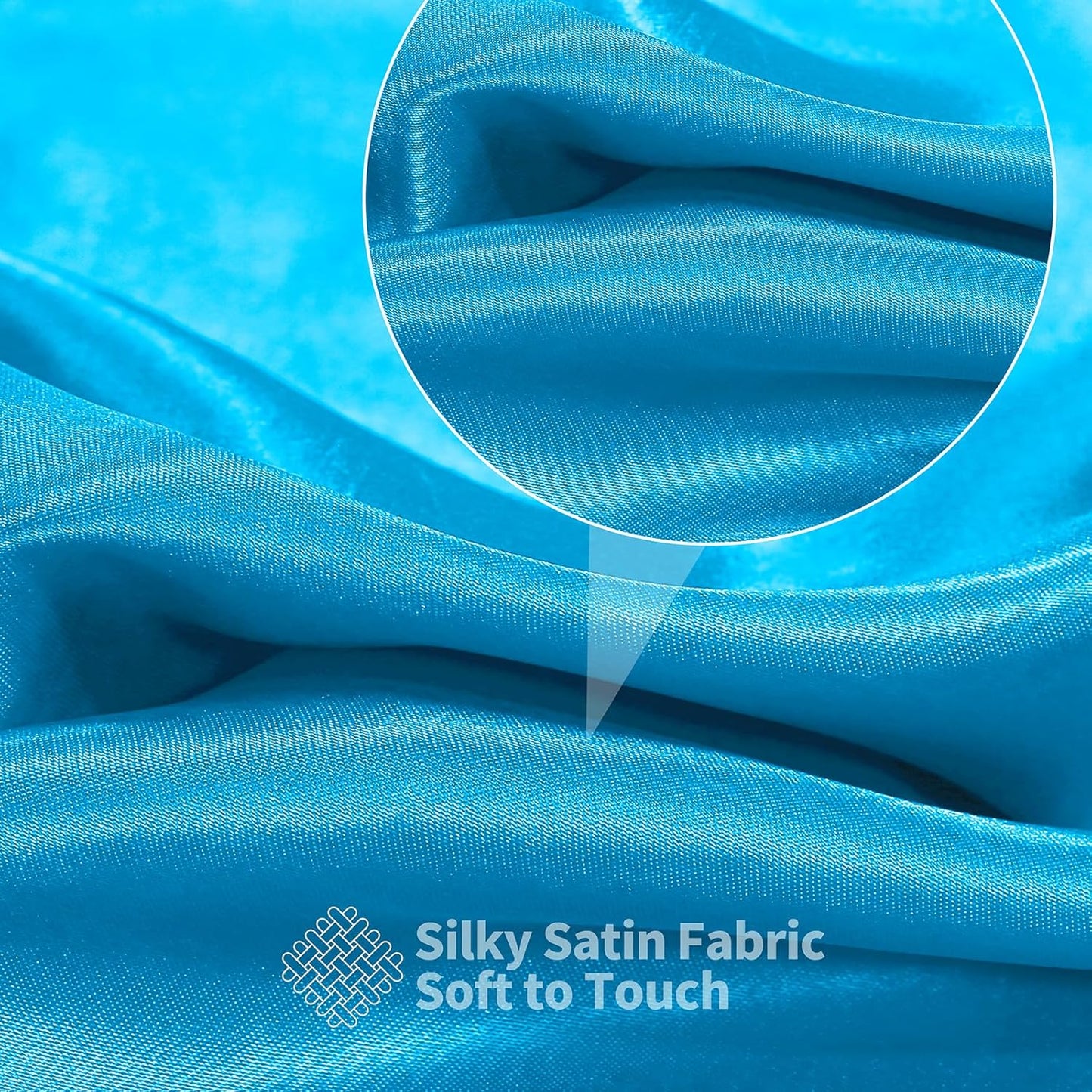RUDONG M Aqua Blue Satin Fabric by The Yard, 3 Yard x 60 Inch Wide Silky Charmeuse Satin Fabric, Soft Satin Fabric for Wedding Decorations, Bridal Dress, Sewing, Accessories, DIY Crafts