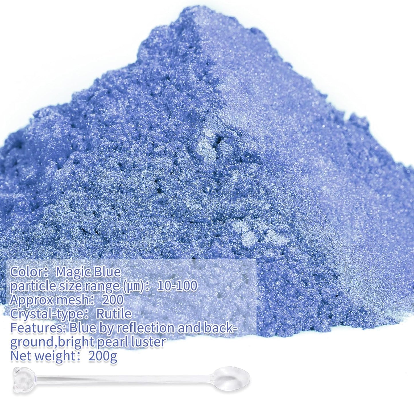 Mica Powder,7.05OZ（200g）,Magic Blue Mica Powder Pigment for Epoxy Resin，Lip Gloss，Car Paint，Dye，Soap Making，Nail Polish,Epoxy Resin,Candle Making,Bath Bombs