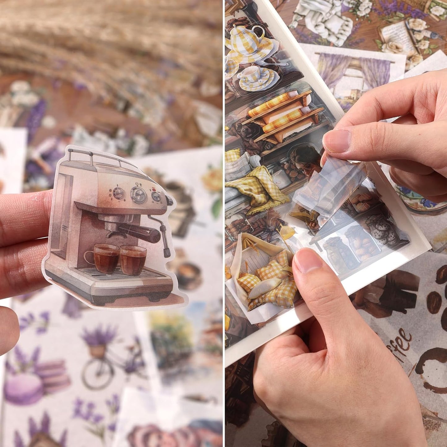 Scrapbook Reading Stickers 20 Sheets 240 Pre-Cut Washi Stickers for Journaling PET Transparent Book Sticker Decorative or DIY Paper Crafts, Arts and Crafting Projects