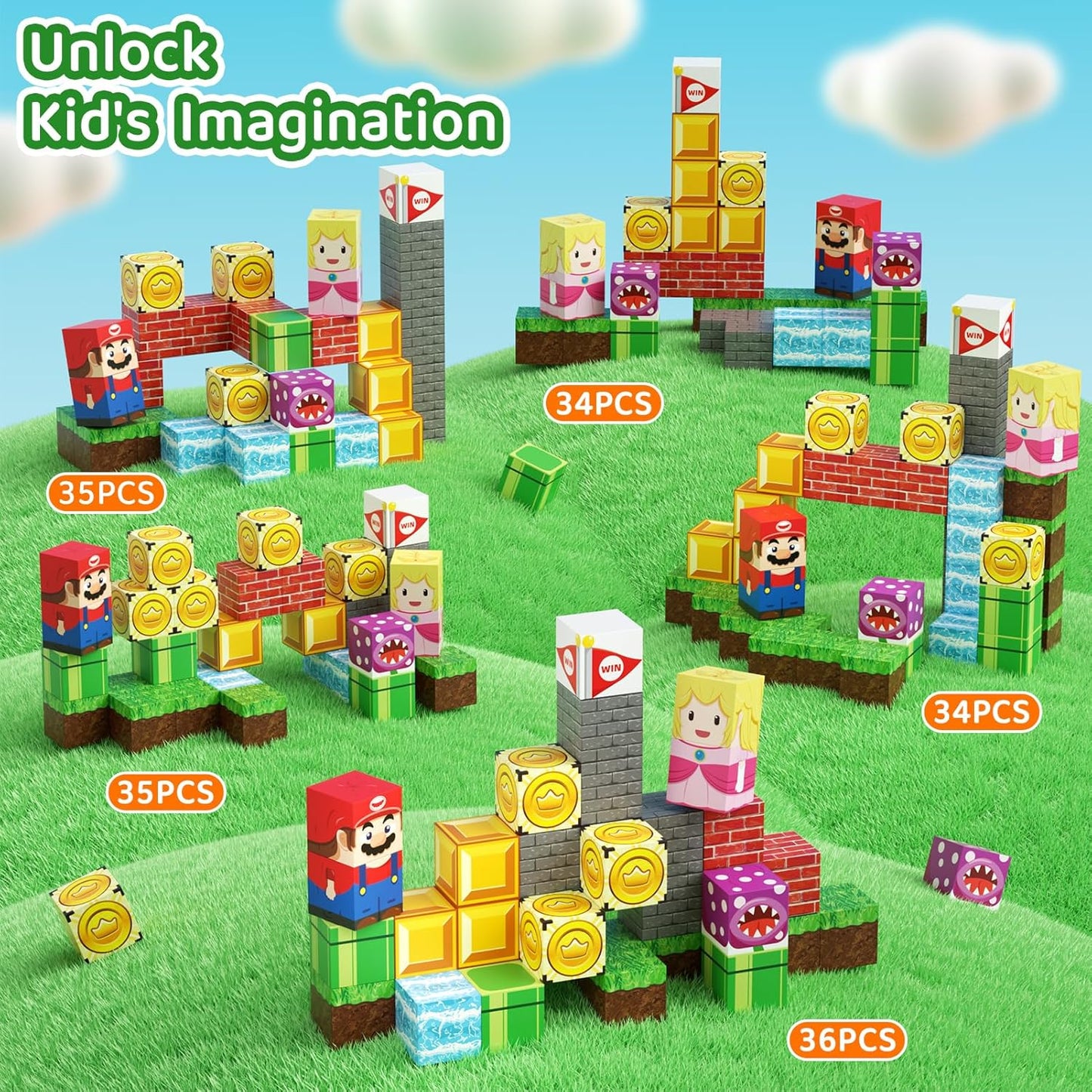 Magnetic Building Toys for Kids Ages 4-8, STEM Magnet Travel Cubes Construction Set with Storage Box, Educational Birthday Gifts Magnet Blocks for Toddlers 3 4 5 6 7 8+ Year Old Boys & Girls