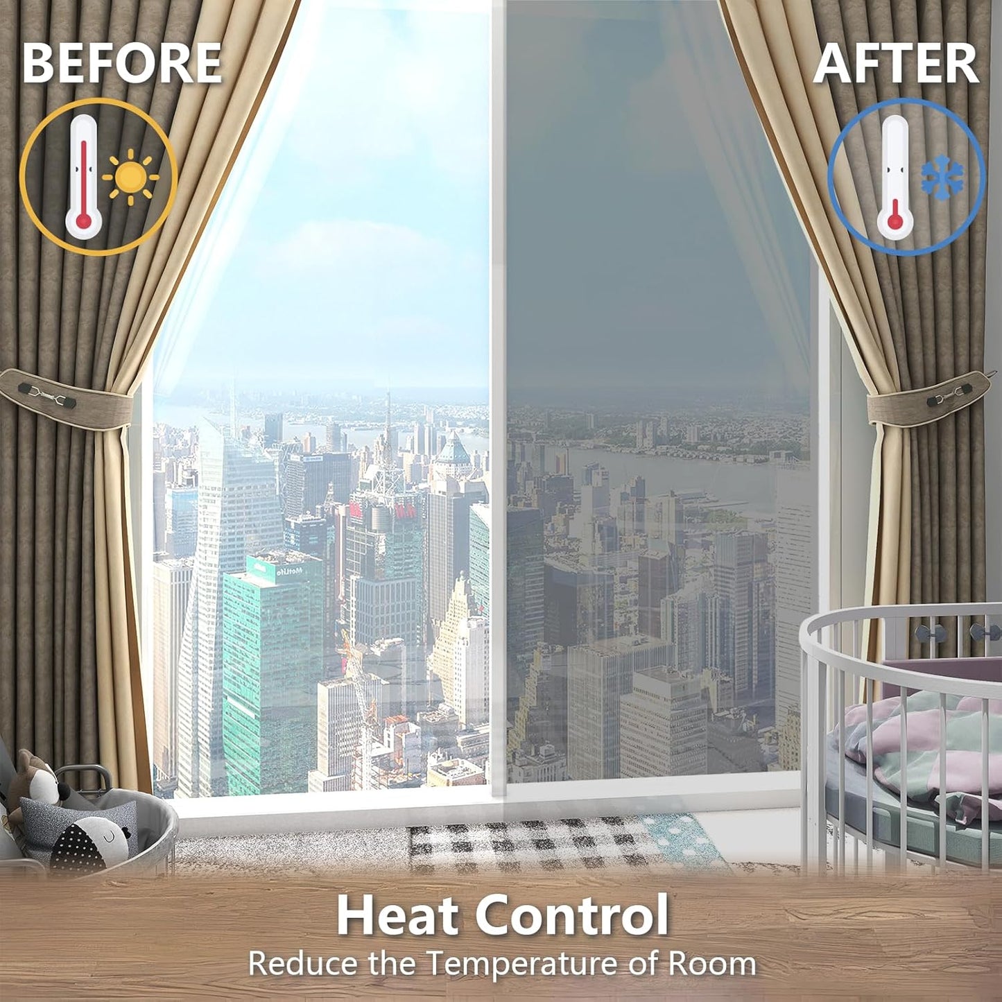 LEMON CLOUD One Way Window Privacy Film See Out Not in Reflective Mirror UV Window Cling Sun Blocking Heat Control Glare Control with Tools,29.5 Inch x 78.7 Inch