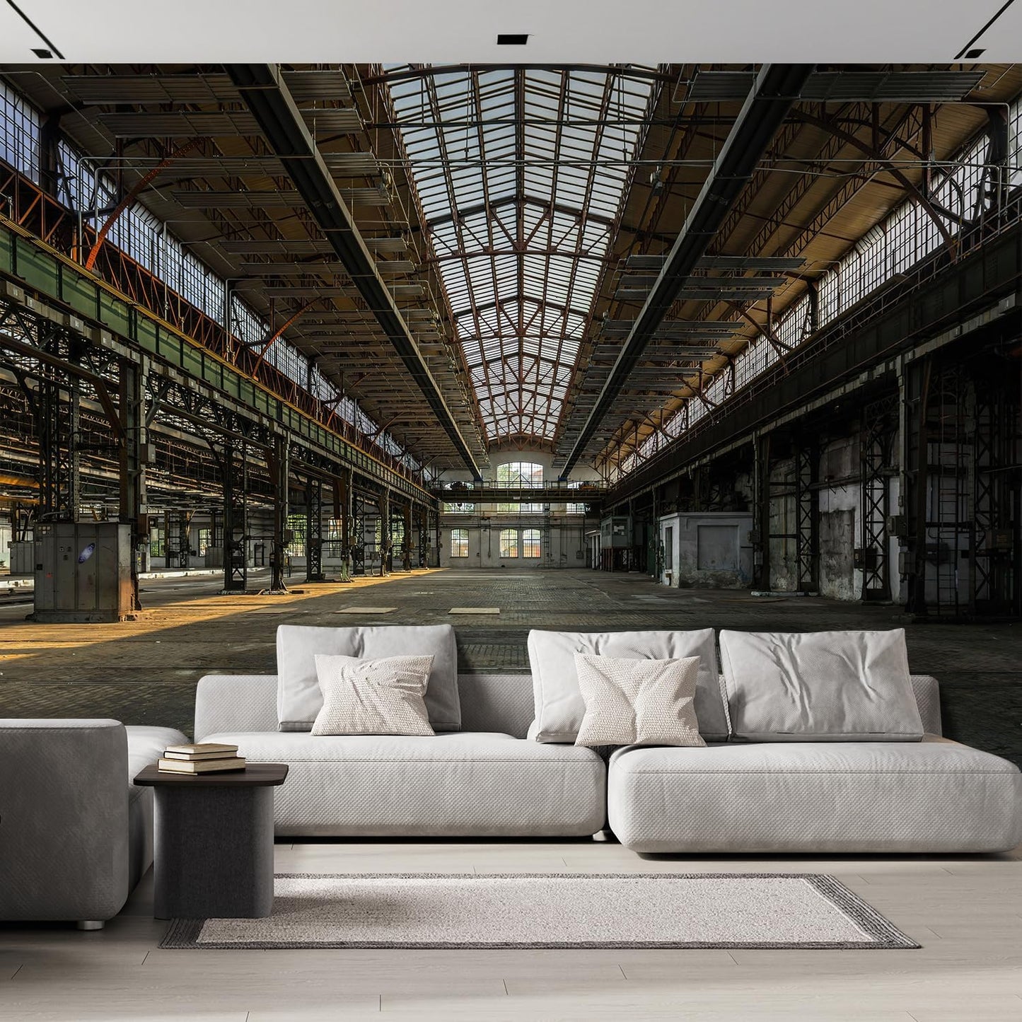 wall26 Industrial Interior of an Old Factory Building Removable Wall Mural | Self-Adhesive Large Wallpaper - 108x144 inches