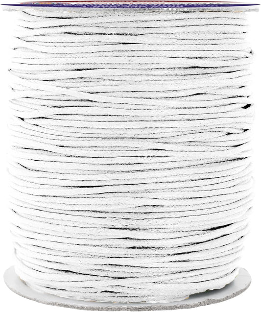 Mandala Crafts 1.5mm 109 Yards White Cotton Waxed Cord for Jewelry Making Bracelet Cord Waxed String - Beading String Thread Jewelry Cords for Necklaces String