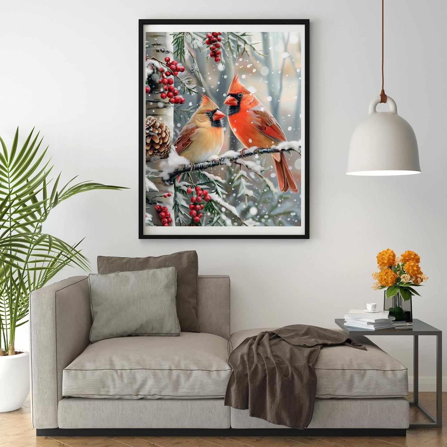 Moohue 14ct Counted Cross Stitch Kits for Adults Winter Animals Birds Printed Stamped Cross Stitch Patterns Kits Cross Stitch Supplies (Winter Animals Birds)