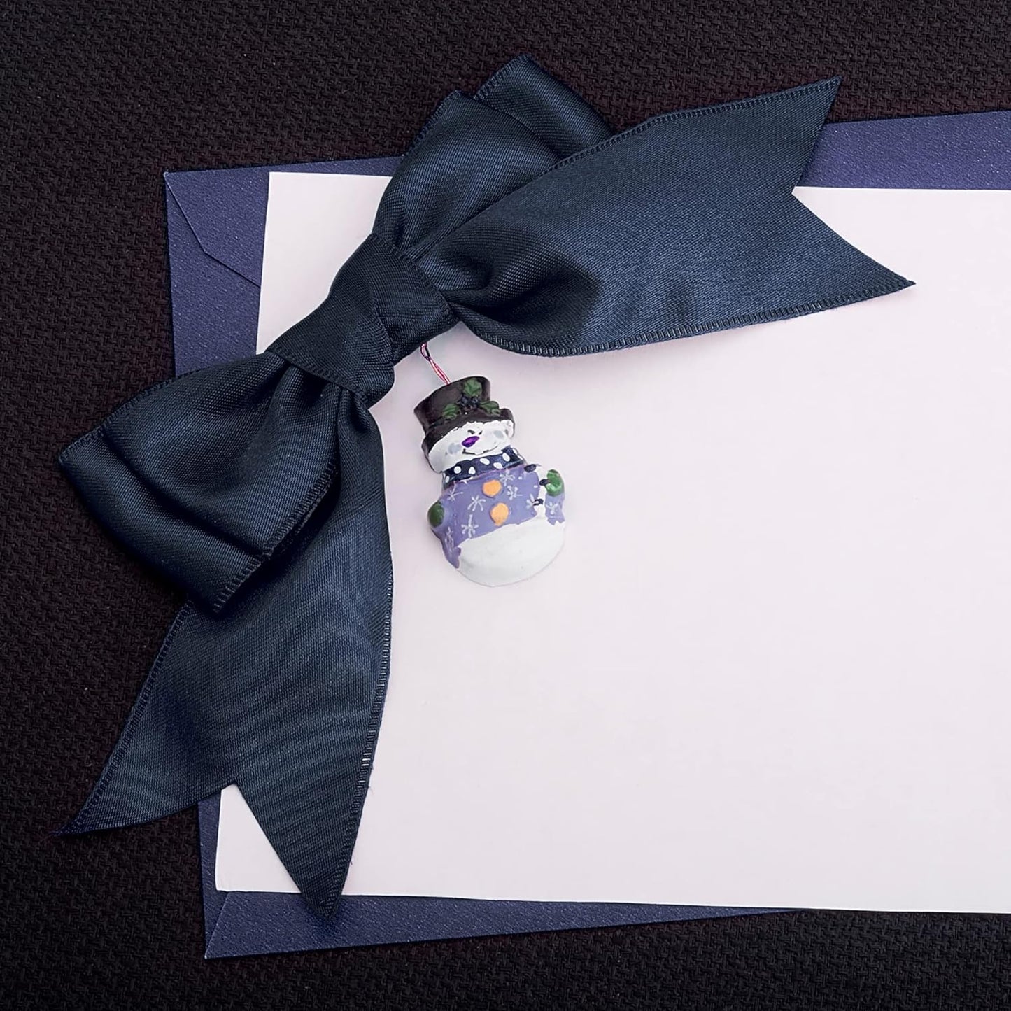 LIUYAXI Navy Blue Stain Ribbon, 2" X Continuous 50 Yards, Double Faced Fabric Ribbon Use for Bows Bouquet,Christmas Gift Wrapping,Floral Arrangement