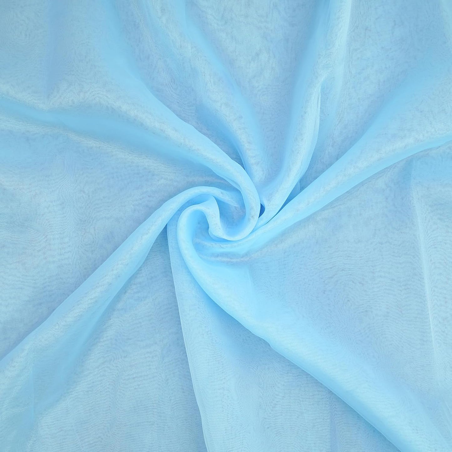 Organza Fabric 5 Yard Bridal Solid Sheer Organza Fabric Bolt for Wedding Dress, Fashion, Crafts, Decorations Silky Shiny Organza 44" - (5 Yard, Sky Blue)
