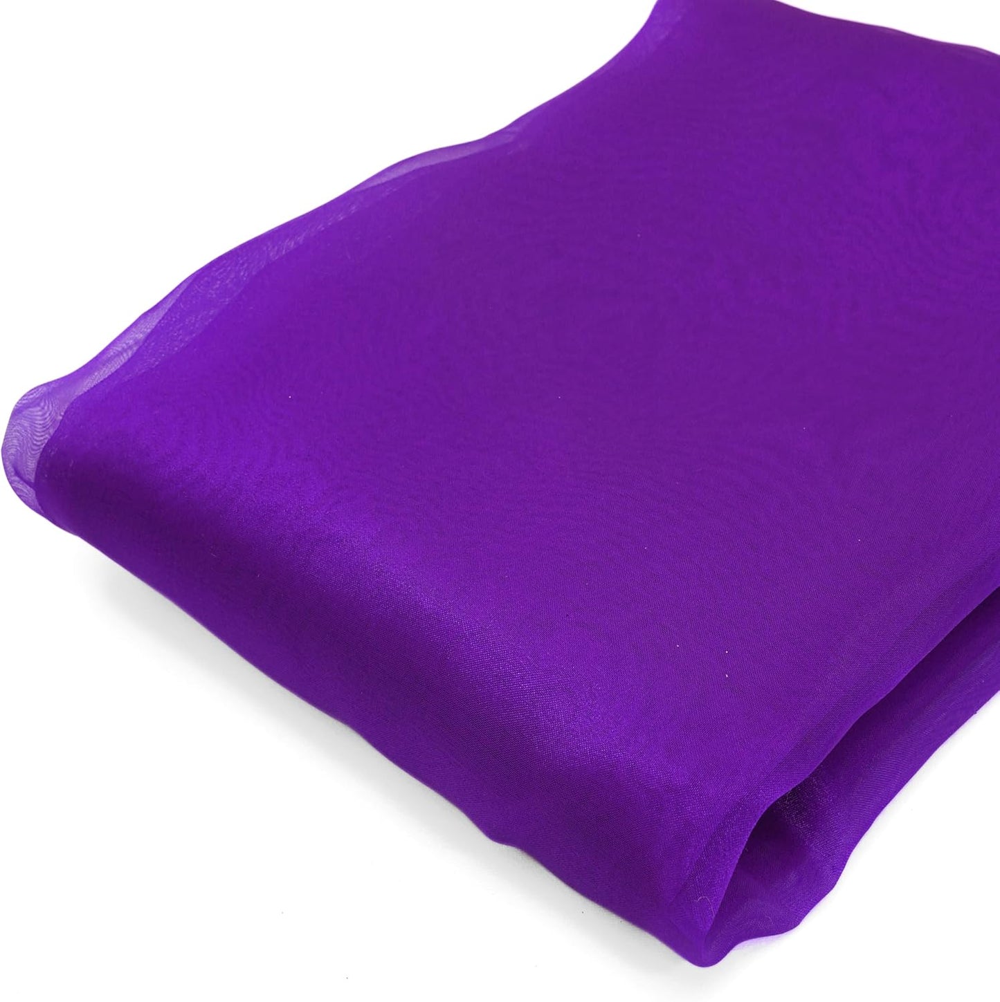 Organza Fabric 10 Yard Bridal Solid Sheer Bolt for Home Décor, Table Décor, Bridal, Fashion, Crafts, Decorations Silky Shiny Organza 44" - (10 Yard, Purple)
