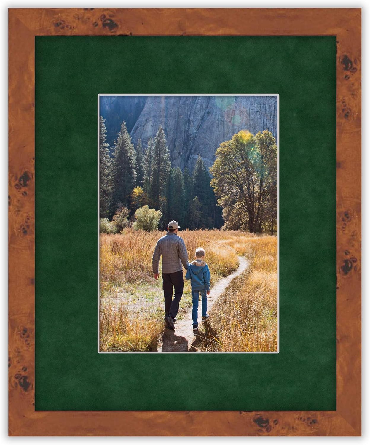 Poster Palooza 11x14 Mat Bevel Cut for 8.5x11 Photos - Acid Free Green Suede Precut Matboard - For Pictures, Photos, Framing - 4-ply Thickness