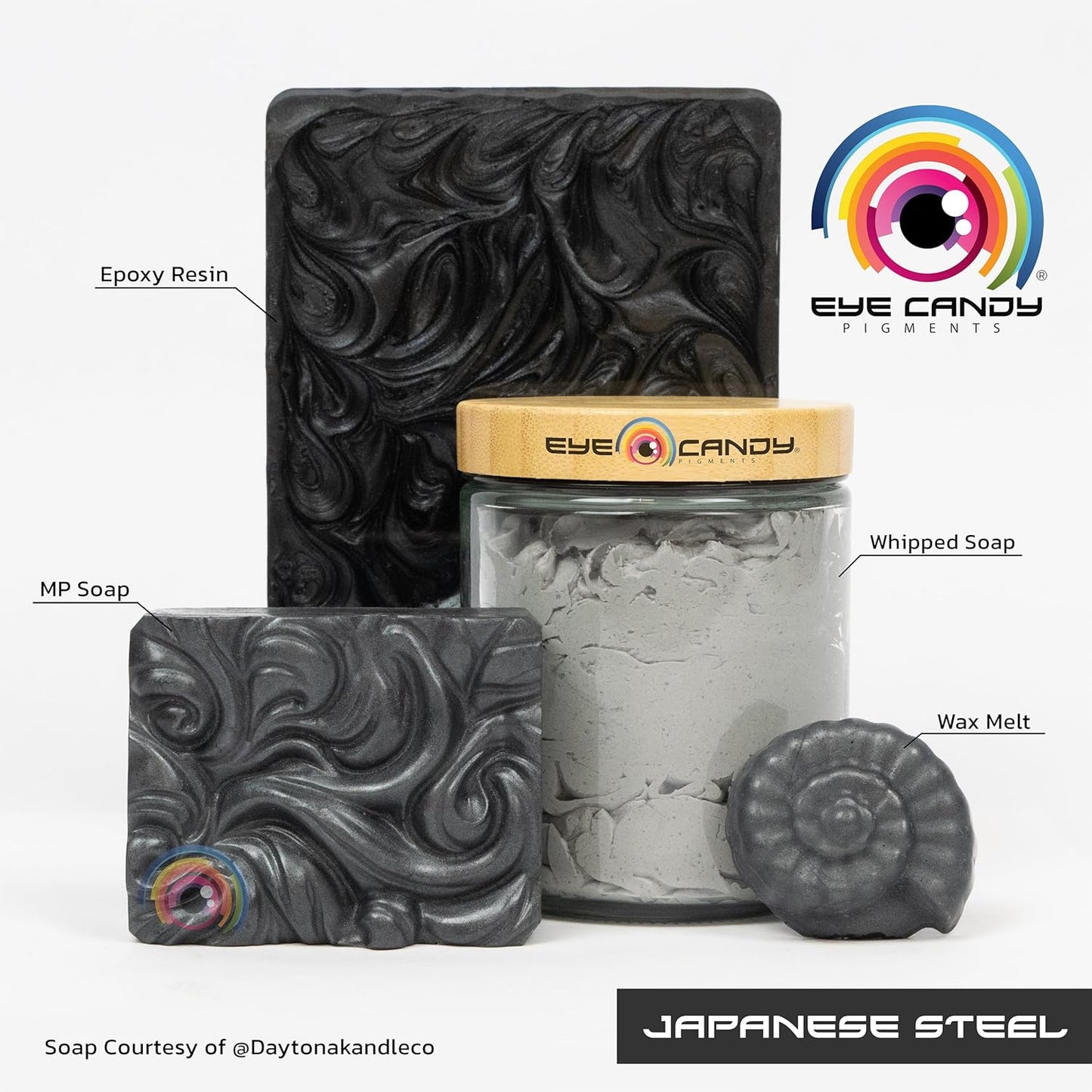 Eye Candy Premium Mica Powder Pigment “Japanese Steel Grey” (50g) Multipurpose DIY Arts and Crafts Additive | Epoxy, Resin, Bath Bombs, Paint, Soap, Nail Polish, Lip Balm (Japanese Steel Grey, 50G)