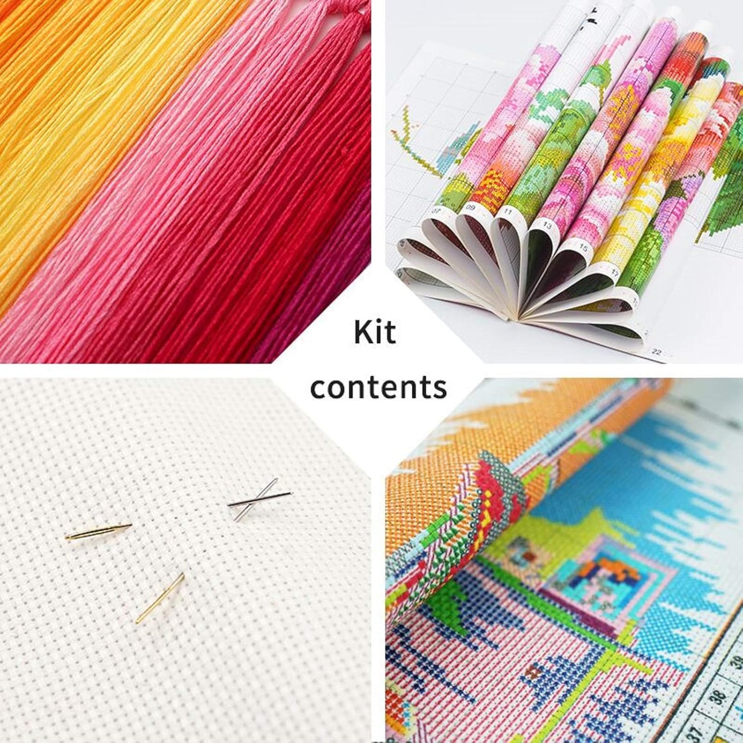 Dimensean Stamped Cross Stitch Kits Full Range of Embroidery Patterns Starter Kits for Beginners Adult or Kids DIY Cross Stitches Needlepoint Kits 11CT-Scenery Eiffel Tower 15.7x19.7 inch