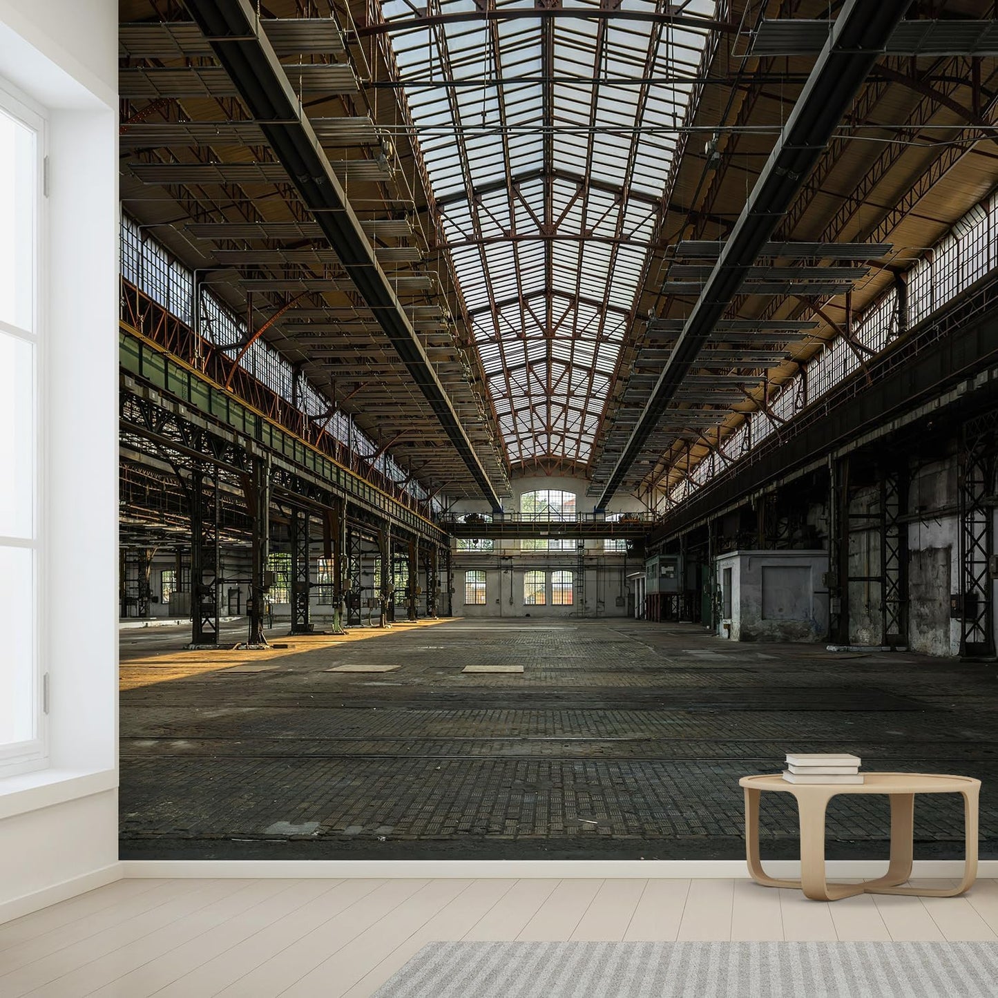 wall26 Industrial Interior of an Old Factory Building Removable Wall Mural | Self- 132x168 inchesAdhesive Large Wallpaper - 132x168 inches