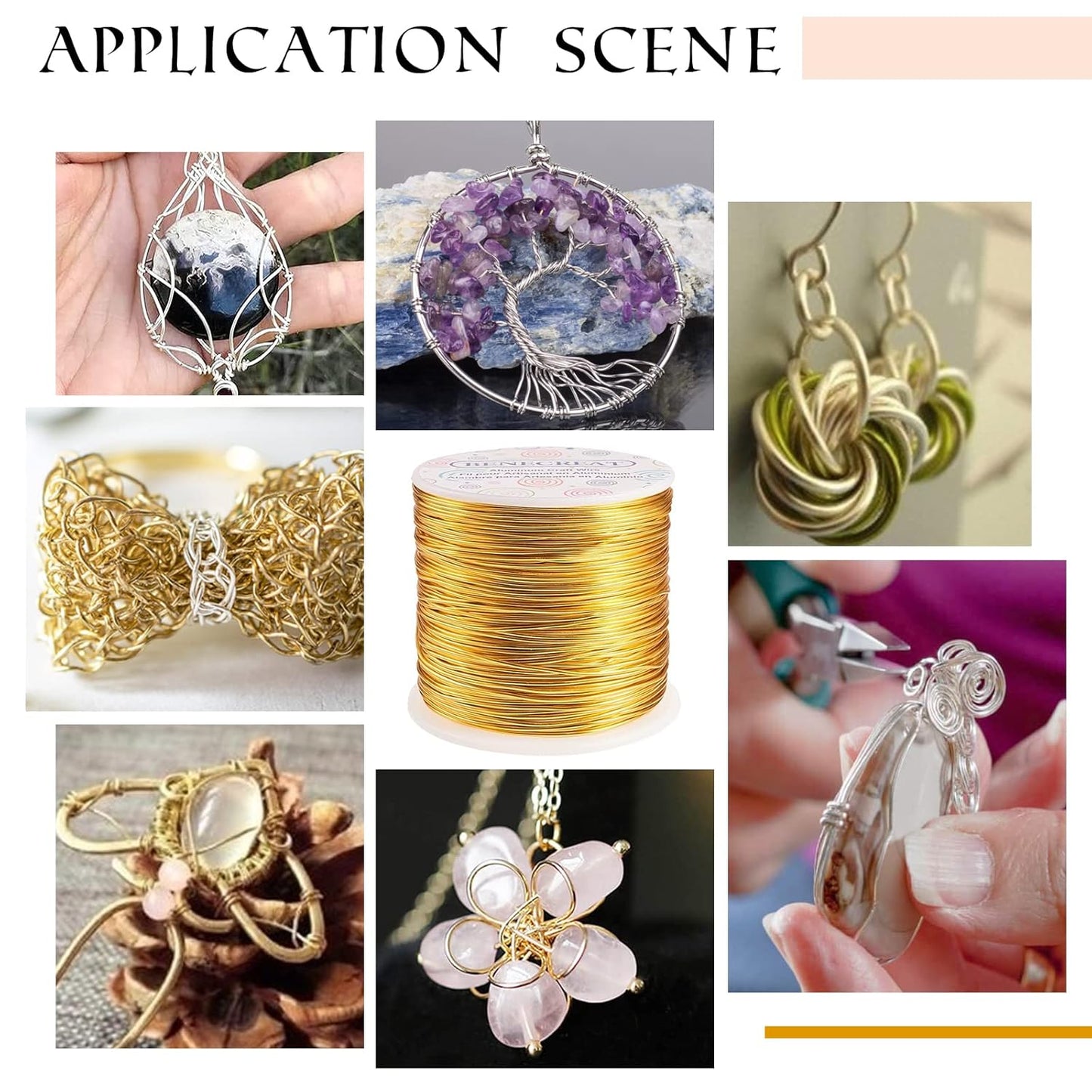 BENECREAT 15 Gauge 220FT Aluminum Wire Anodized Jewelry Craft Making Beading Floral Colored Aluminum Craft Wire - Brown