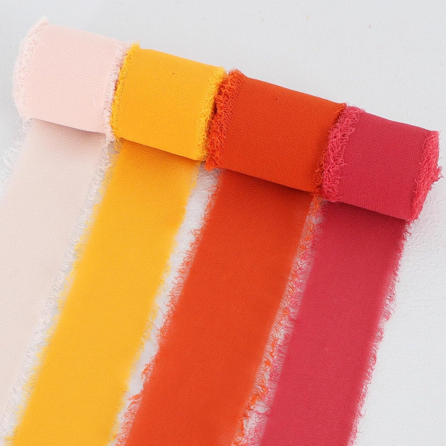 TONIFUL 4 Rolls Brown Chiffon Ribbon Set 1 1/2 Inch 5.5 Yards - Silk Fabric for Gift Wrapping, Wedding Party Decoration, Flower Bouquet, Bows Making, DIY Crafts