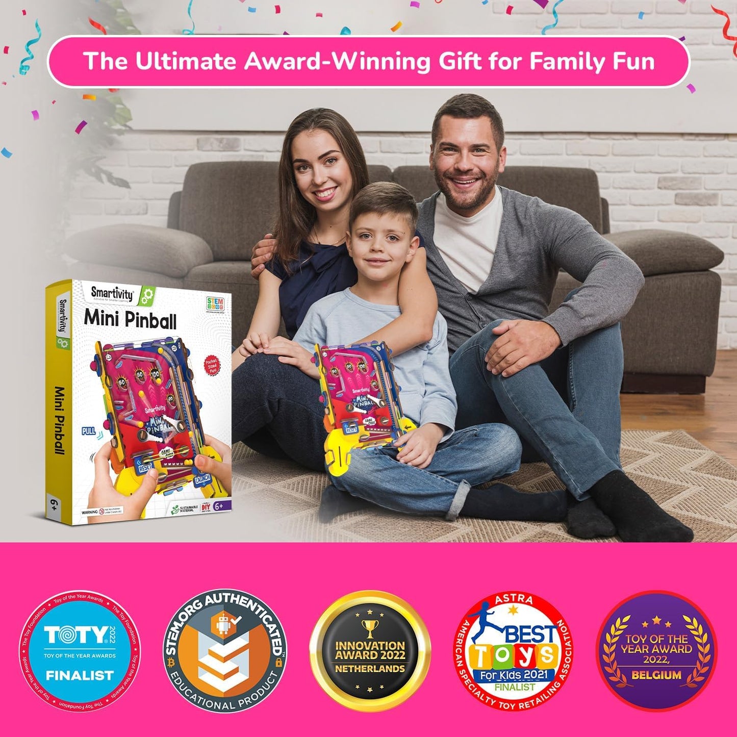 Smartivity DIY Mini Pinball for Kids Ages 6-12 Years | Build Your Own - Hand Held Pinball Game I Birthday Gift for Boys & Girls | STEM Toy for Kids 6,7,8,9,10,11,12 Years Old