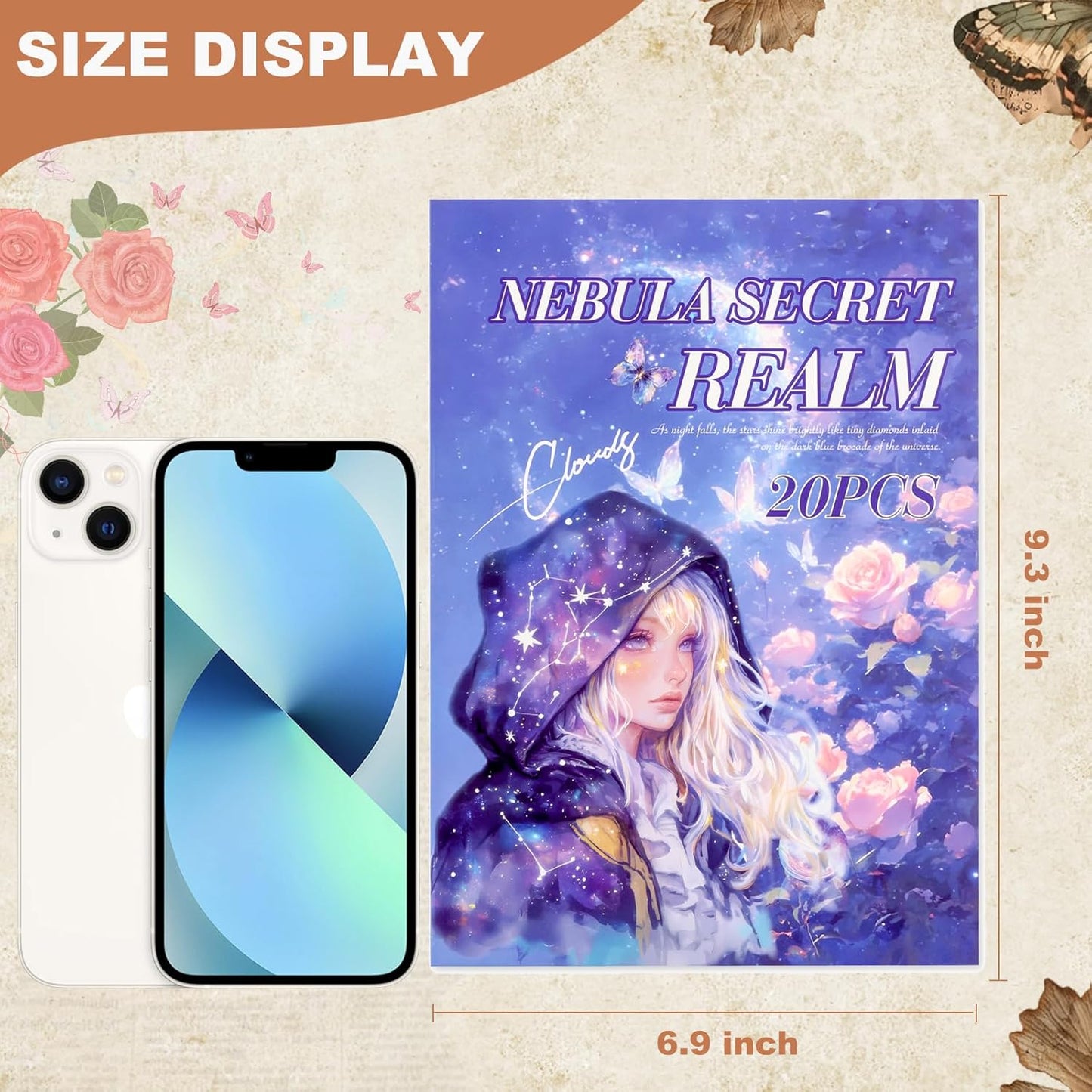 Fantasy Magic Scrapbook Stickers 20 Sheets 240 Pre-Cut Washi Stickers for Journaling PET Transparent Book Sticker Decorative or DIY Paper Crafts, Arts and Crafting Projects