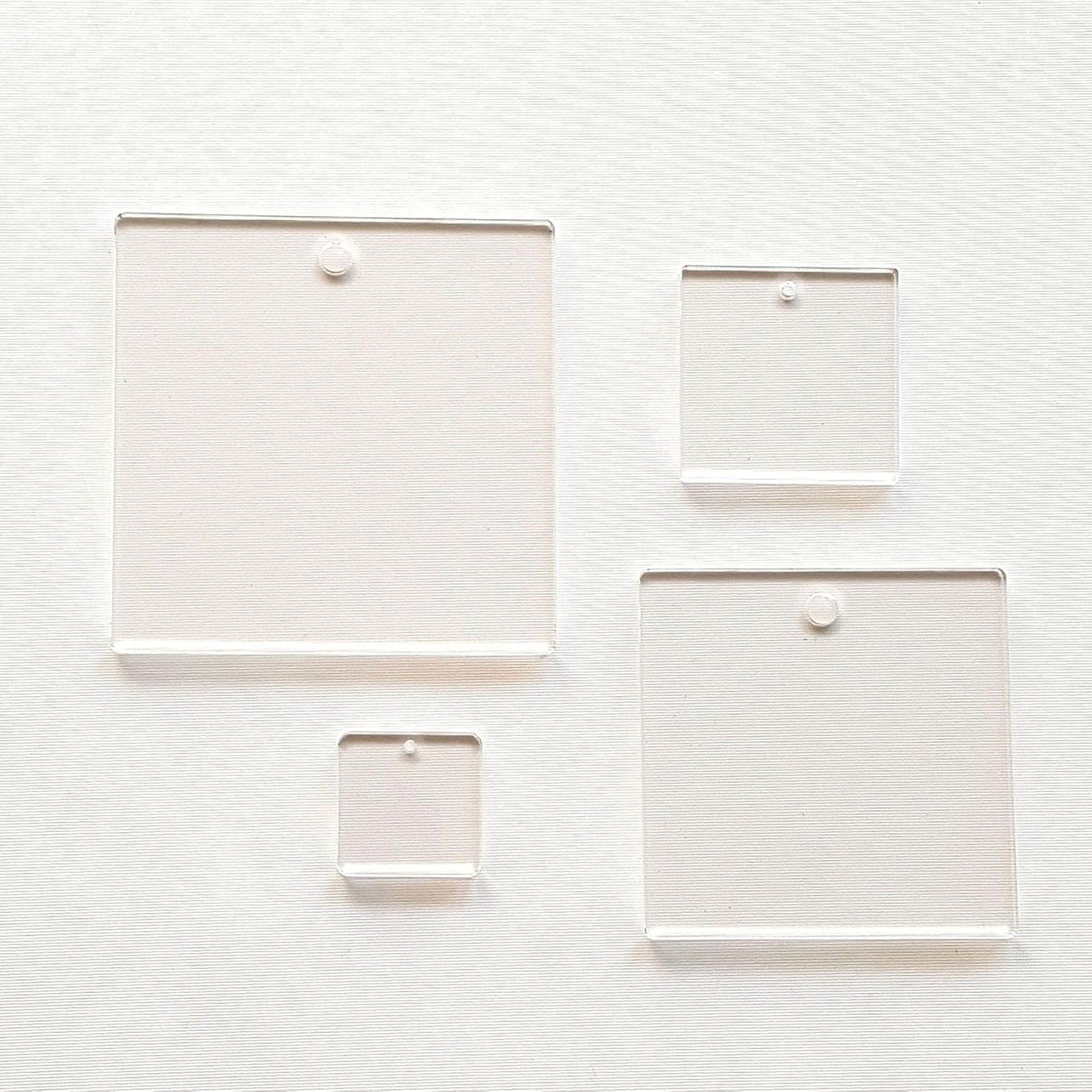 25 Acrylic Square Clear with Hole (Select Size) (2.5")
