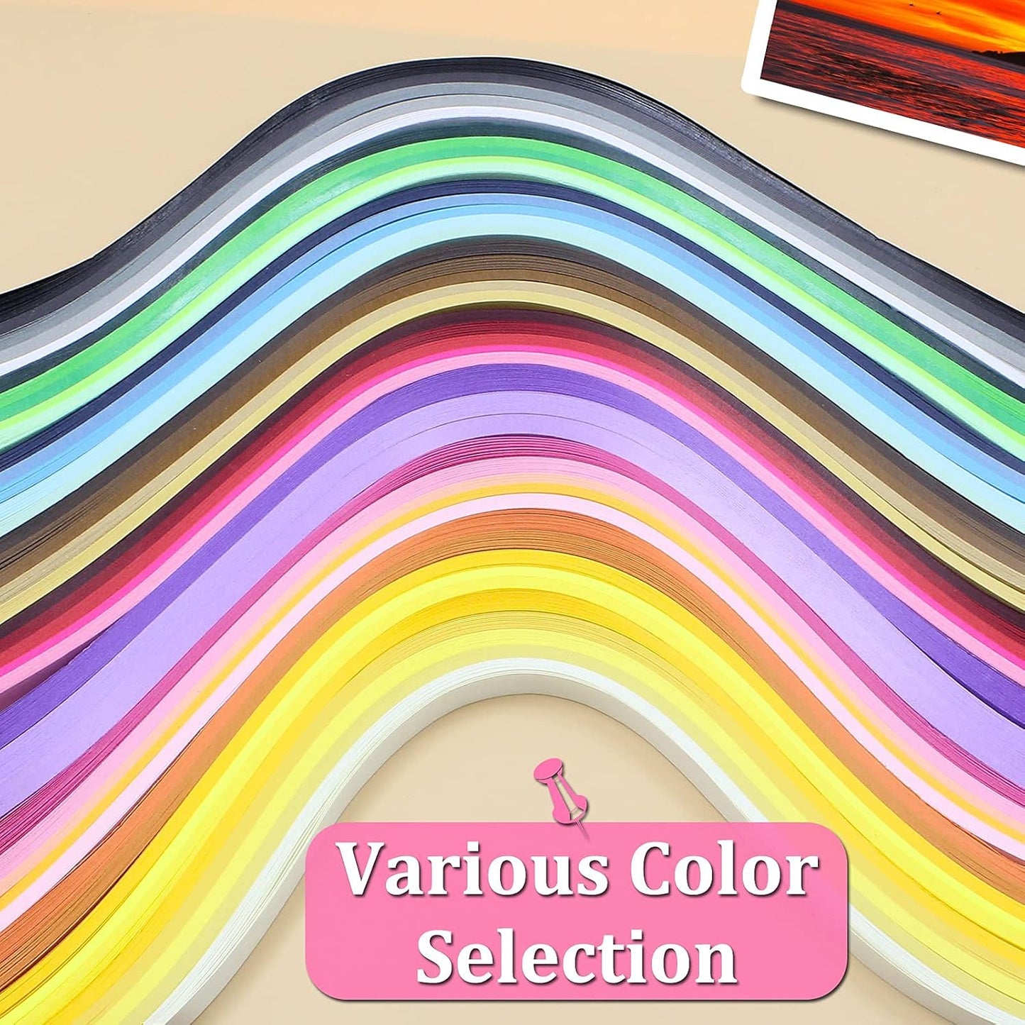 Zorfeter 9 Sets Multi-Color Quilling Paper Strips Kits 900 Strips 42 Colors, 10mm Width, 15" Length