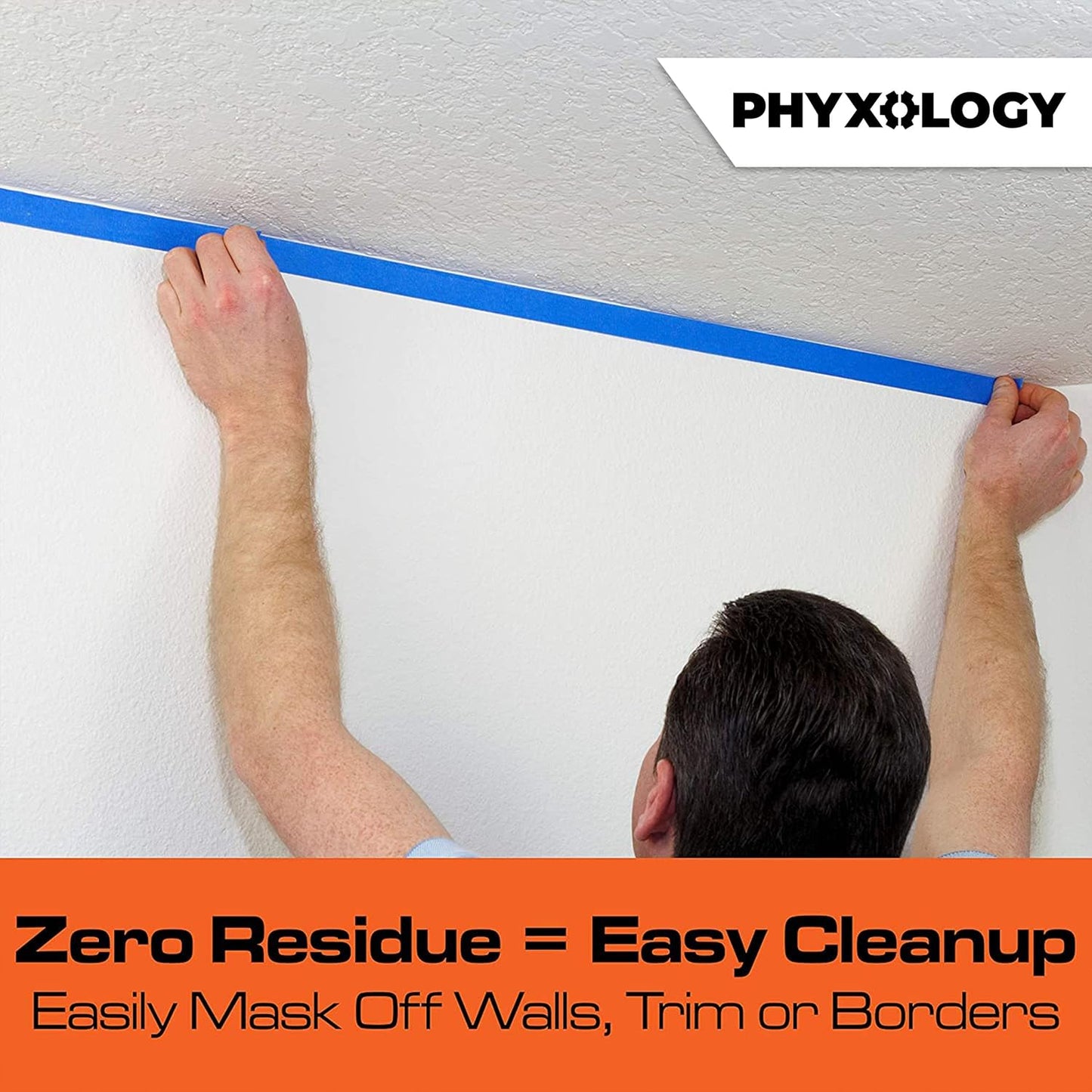 No-Residue 1 Inch, 60 Yard Blue Painters Tape 1 Pk. Easy-Tear, Pro-Grade Removable Masking Tape Great for Home, Office, Commercial Contractor. Clean, Drip-Free Painting w/Wide Crepe Paper Rolls