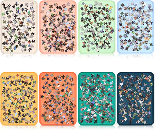 8 Pcs 15'' x 10.5'' Extra Large Puzzle Sorting Trays Stackable Puzzle Trays for Sorting Piece Sorter Jigsaw Storage Accessory for Sorting 2000/3000/5000/6000 Pieces