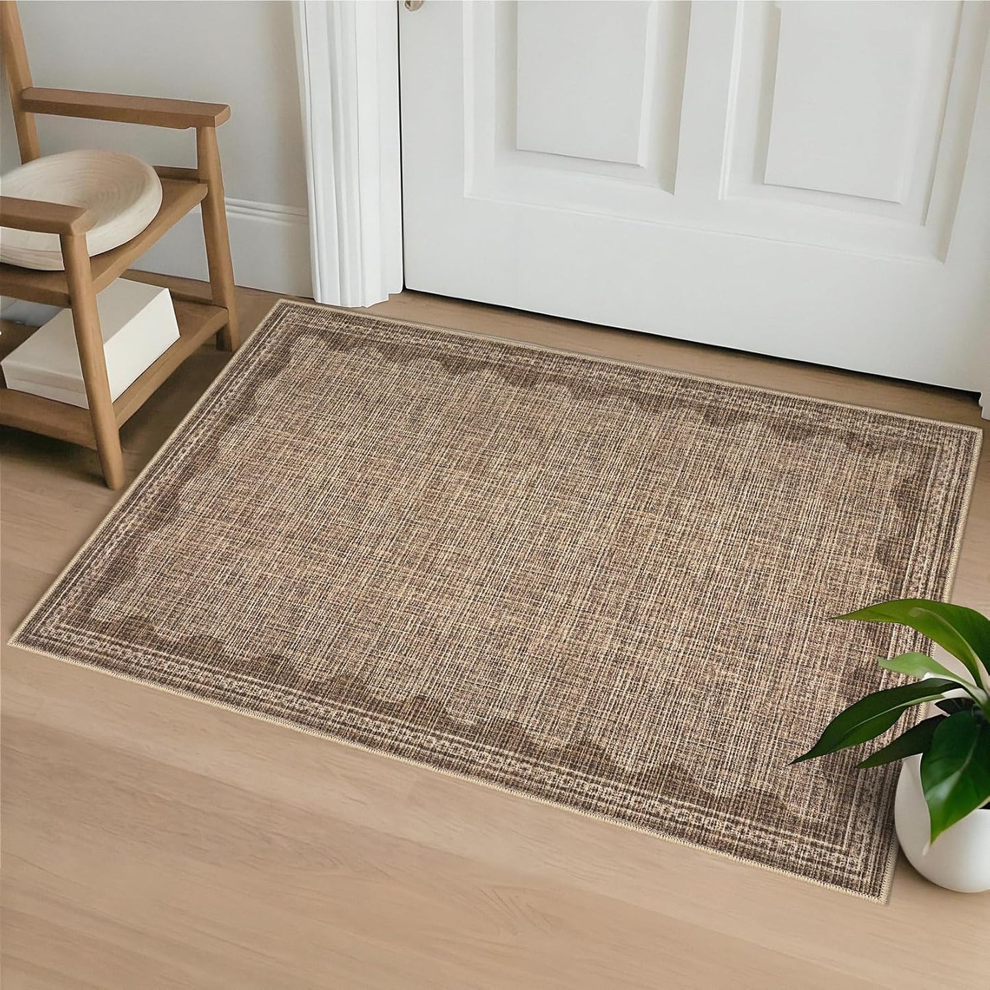 Scalloped Rug 2x3 Rugs for Entryway, Solid Coffee Rug Small Area Rug Non Slip Scalloped Bath Mat, Washable Rugs Door Mat Indoor Entrance,Soft Girls Nursery Dorm Carpet for Bedroom Kitchen
