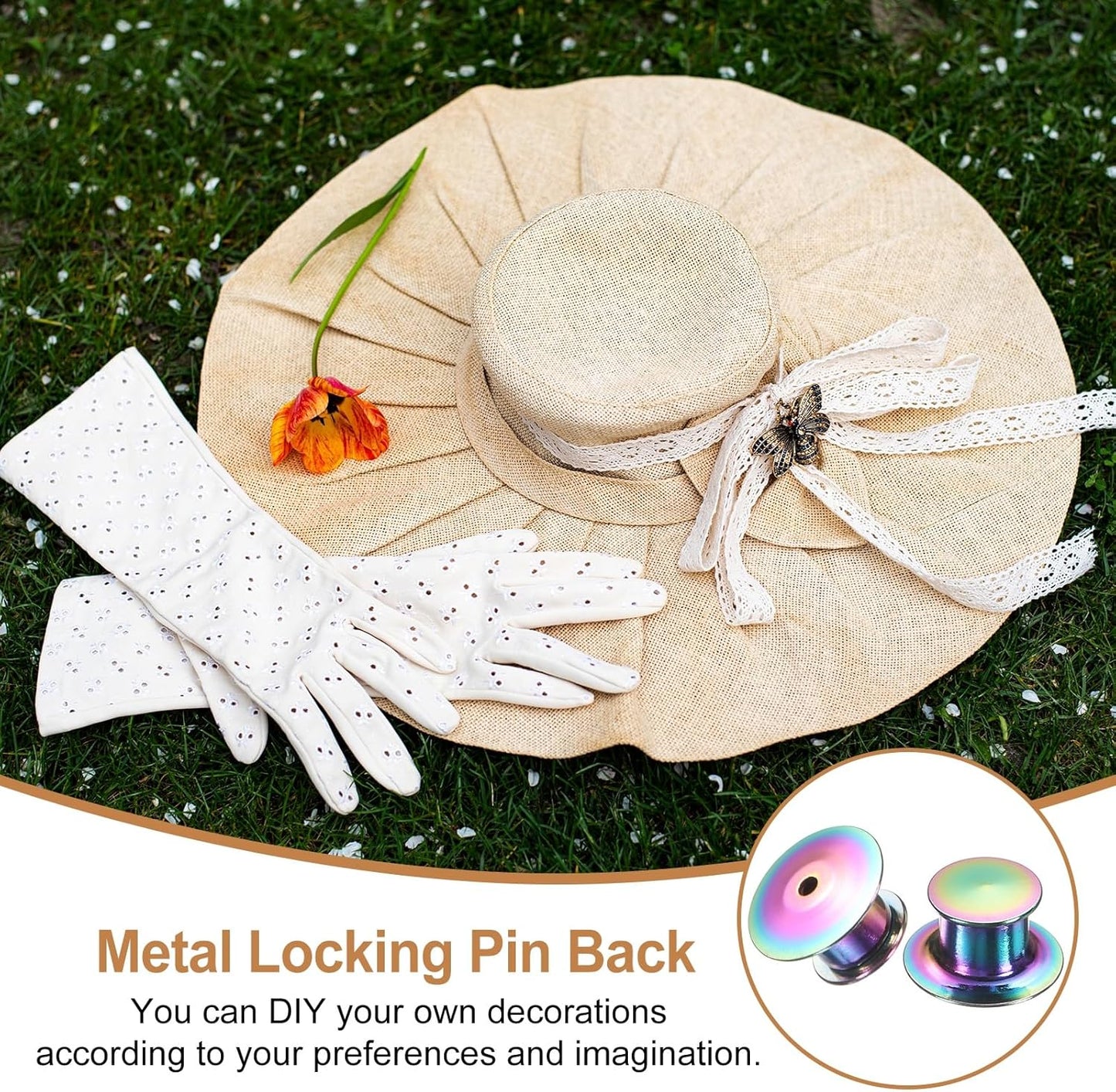 uxcell 30Pcs Metal Locking Pin Backs, Pin Keepers Locking Clasp Flat Head Clamp Needle Back Lock for DIY Brooch Crafts Badges Enamel Lapel, Multicolor