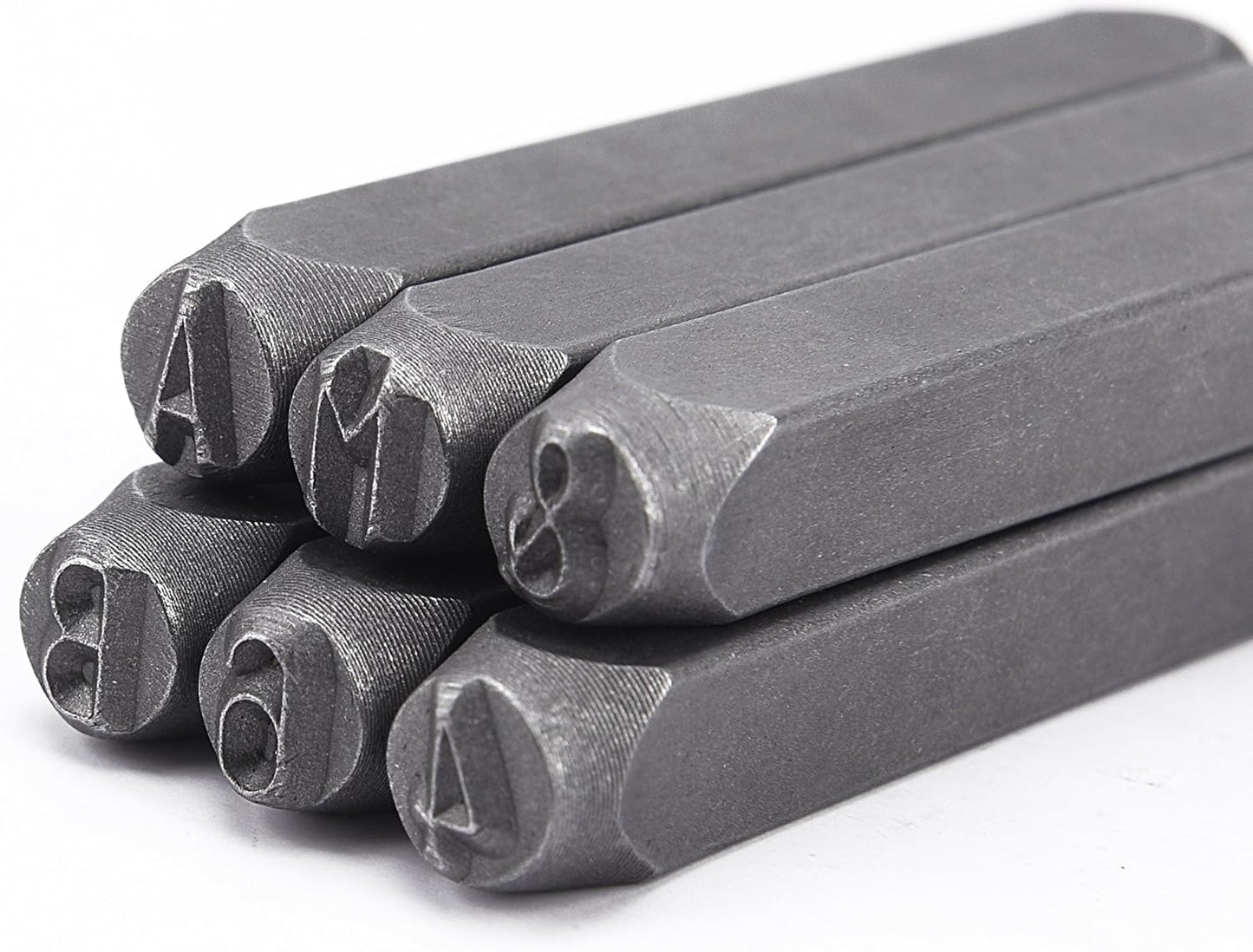 HimaPro Letter and Number Stamp Set 36pcs 40Cr Alloy Steel Metal Stamp Number & Letter Punch Set in a Wooden case (6mm 1/4 Inch)