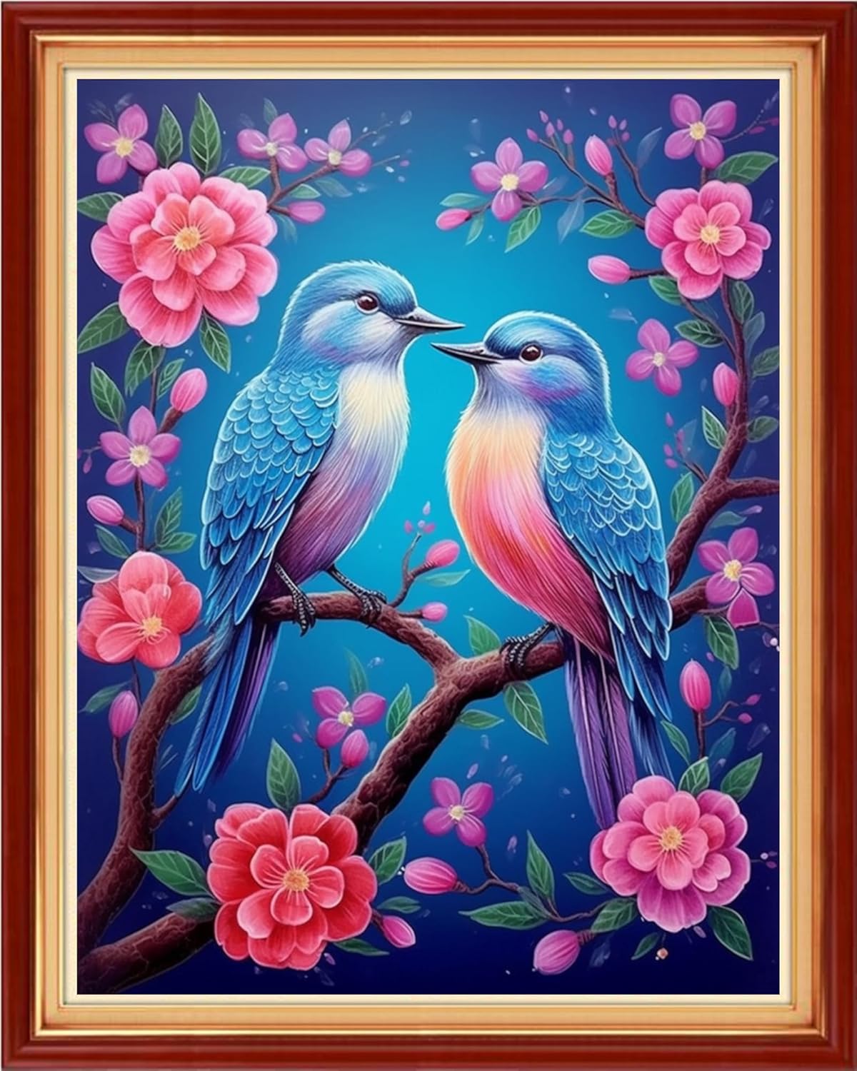 DMCVIVR Stamped Cross Stitch Kits for Adults Beginners Embroidery Kits 11CT Needlepoint Kits Cross Stitch Patterns Embroidery Patterns&ovely Bird Game 16x20 inch