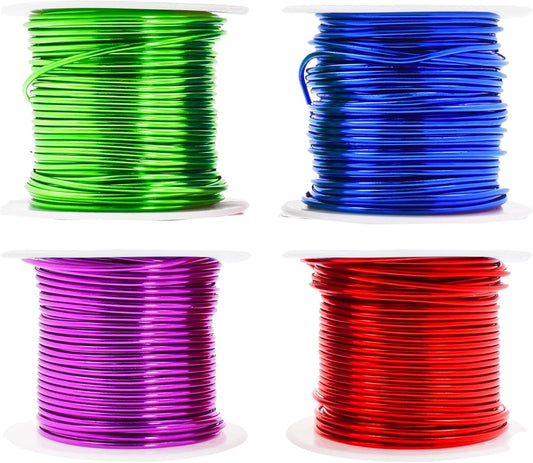 Mandala Crafts 14 Gauge Anodized Aluminum Craft Wire for Jewelry Making - 240 FT Colored Flexible Rainbow Combo Wire - Bendable for Bonsai Armature Crafting Sculpting