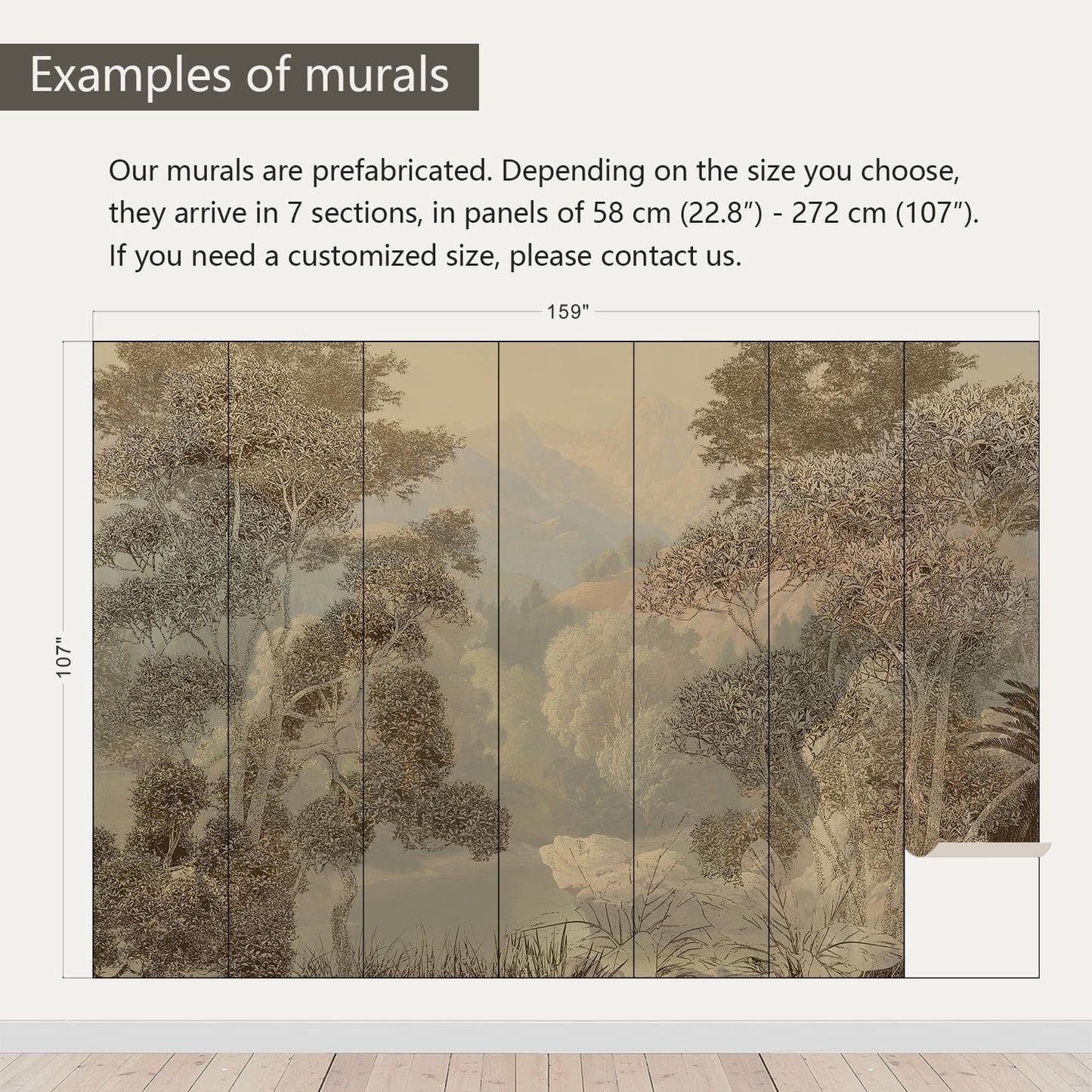 AFZEVEB-Tropical Jungle Wallpaper Landscape Tree Wall murals for Bedroom 159"x107"(Not Peel and Stick)