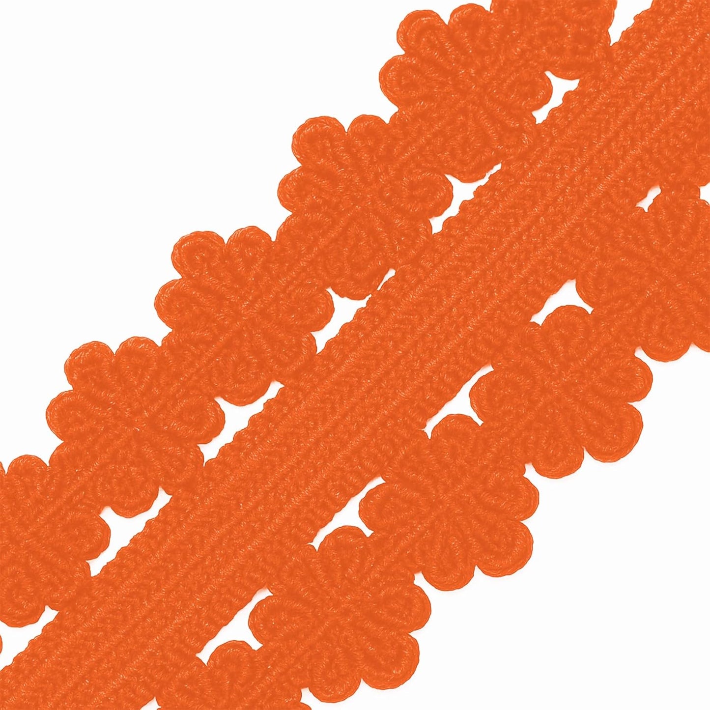 Mandala Crafts Orange Stretch Lace Soft Elastic Trim Roll - 55 Yards 1 Inch Wide Stretchy Frilly Picot Ribbon for Sewing Lingerie, Headbands, Underwear, and Crafts