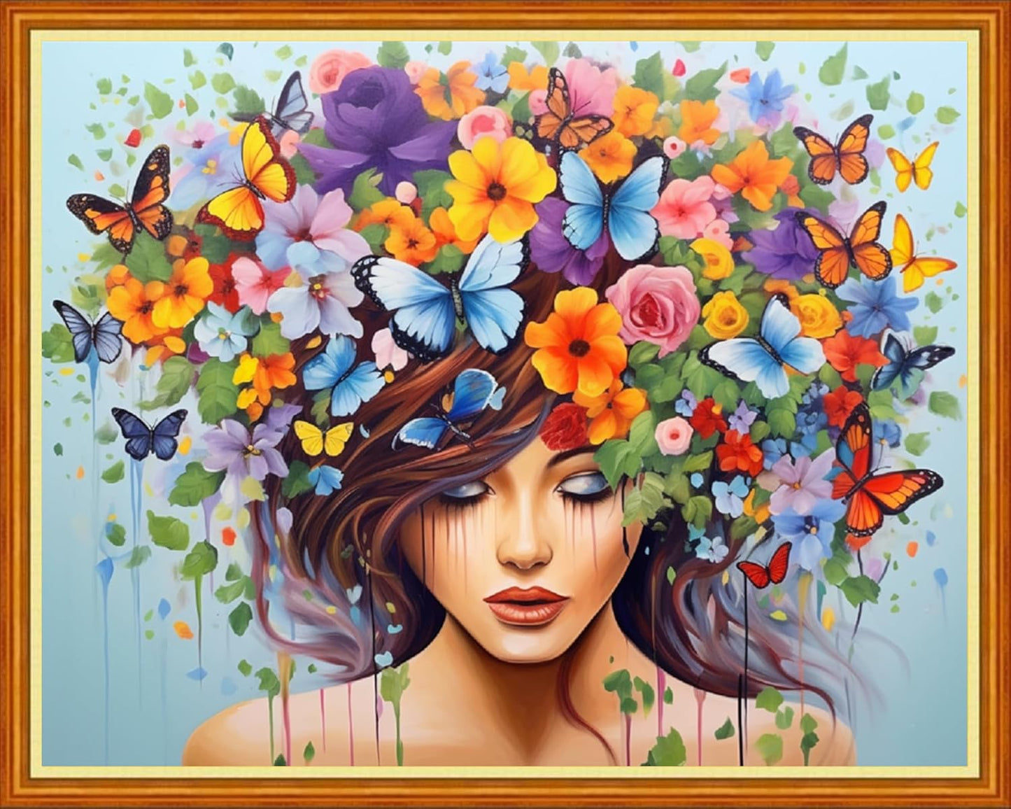 Dooxvey Cross Stitch Kits for Adult Beginners - Full Range of Stamped Kits with 11CT Patterns - Flower Girl Design, 16x20 inch