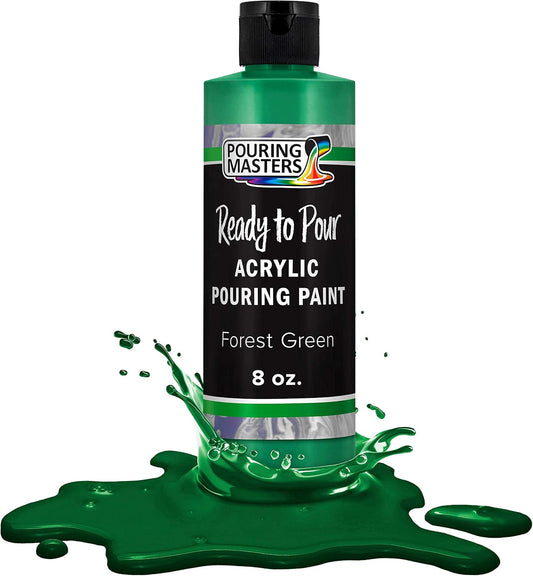 Pouring Masters Forest Green Ready to Pour Acrylic Pouring Paint - Premium 8-Ounce Pre-Mixed Fluid Acrylic Paint - Fluid Art Supplies for Canvas, Wood, Paper, Tile & Rocks