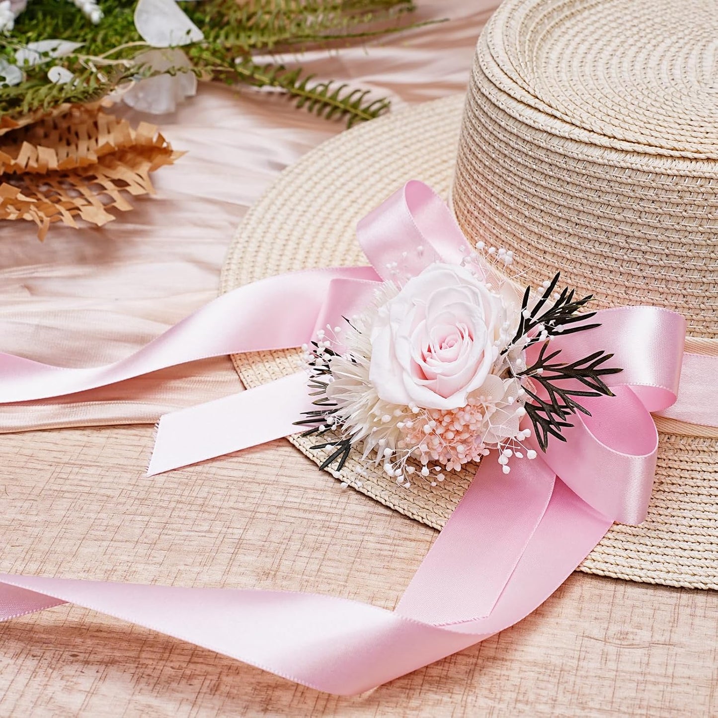 LaRibbons 1 1/2 Inch 50 Yard Double Faced Satin Ribbon,Light Pink Satin Craft Fabric Ribbon for Gift Wrapping Floral Bouquets Wedding Party Decoration