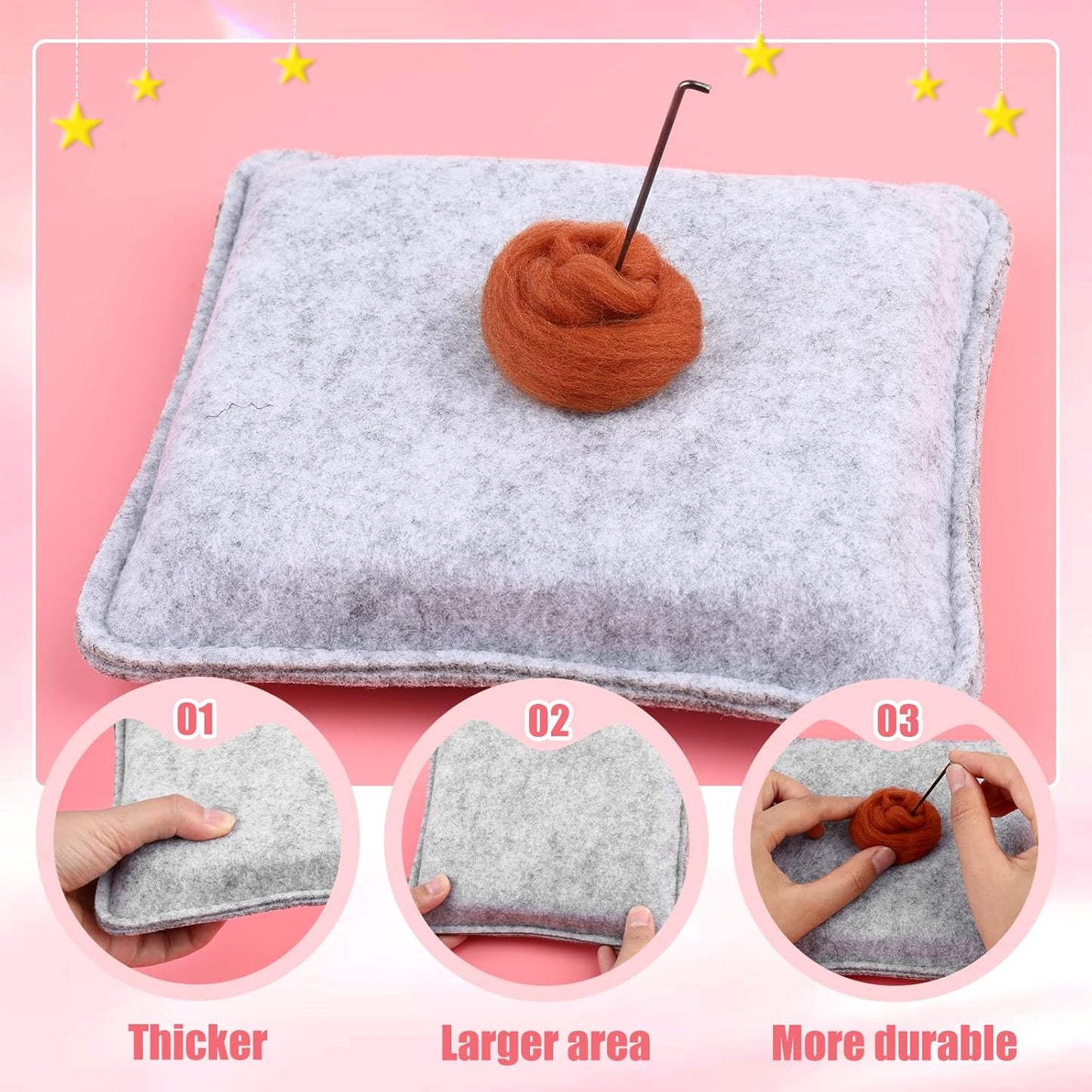 Needle Felting Kit, 61 Pcs Felt Dog Dolls Needle Felting Set with Felting Needles, Wool Roving, Felting Pad, Instruction Manual, Felting Beginner Tools for Felted Animal Needle Felting Supplies