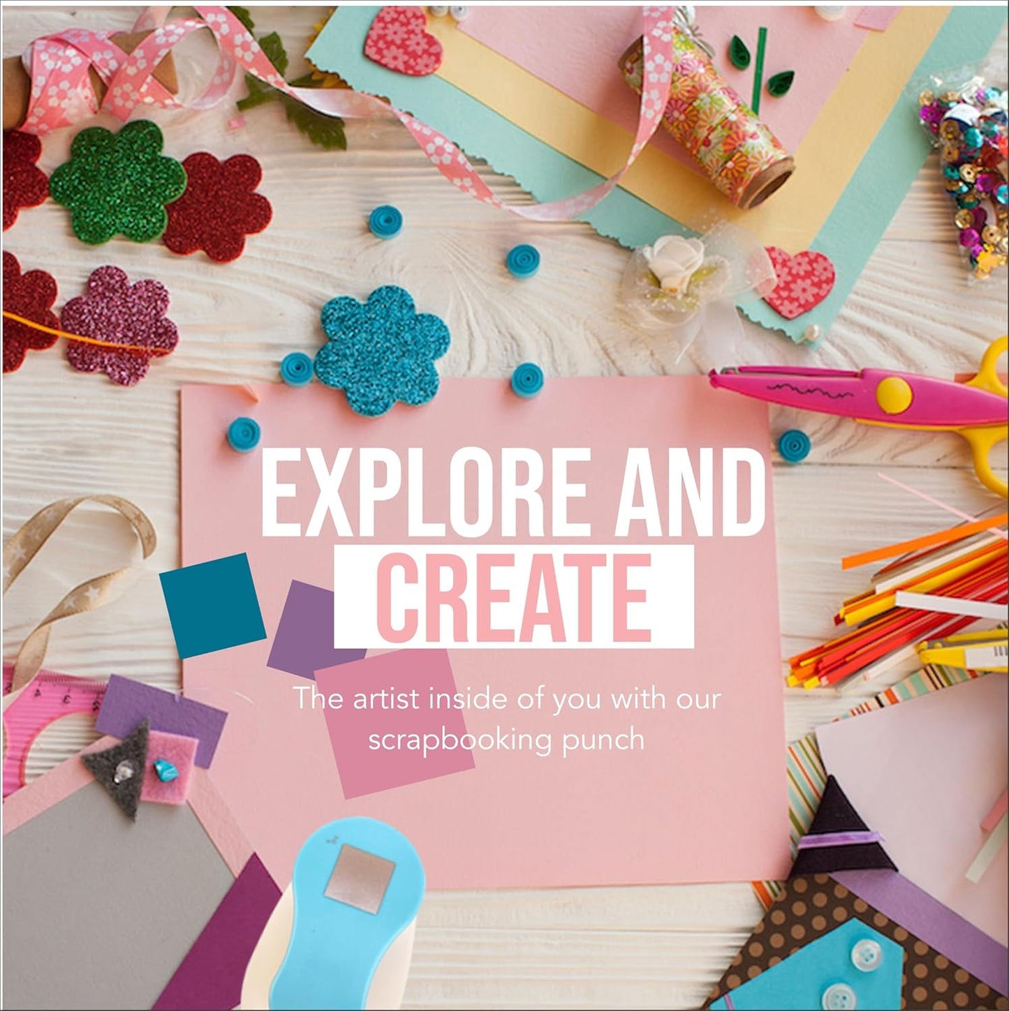 2 Inch Hexagon Punch, Hole Punch Shapes, Paper Punch Set for Scrapbooking Festival Paper Greeting Card DIY Albums Photos (Classic White)