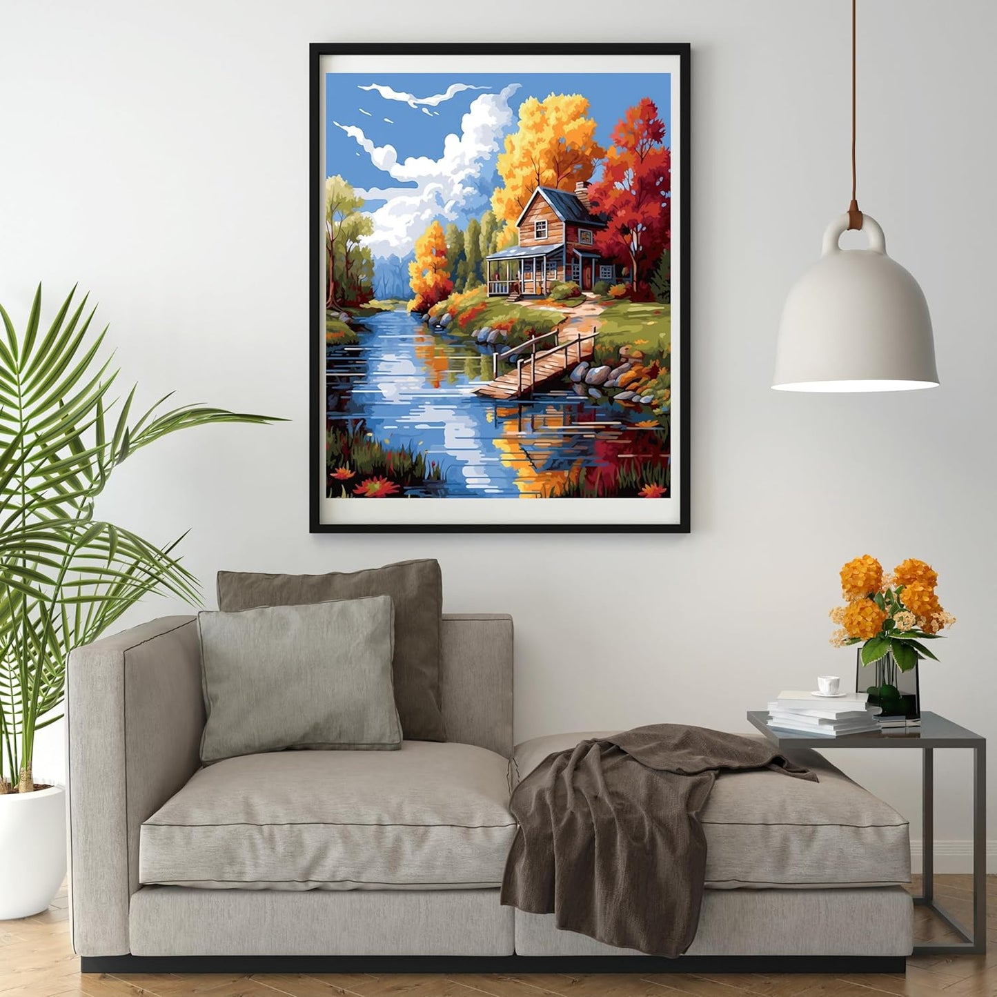 14CT Counted Cross Stitch Kits for Adults Mountain Flowers Stamped Cross Stitch Kits for Adults Clearance (Mountain 7)