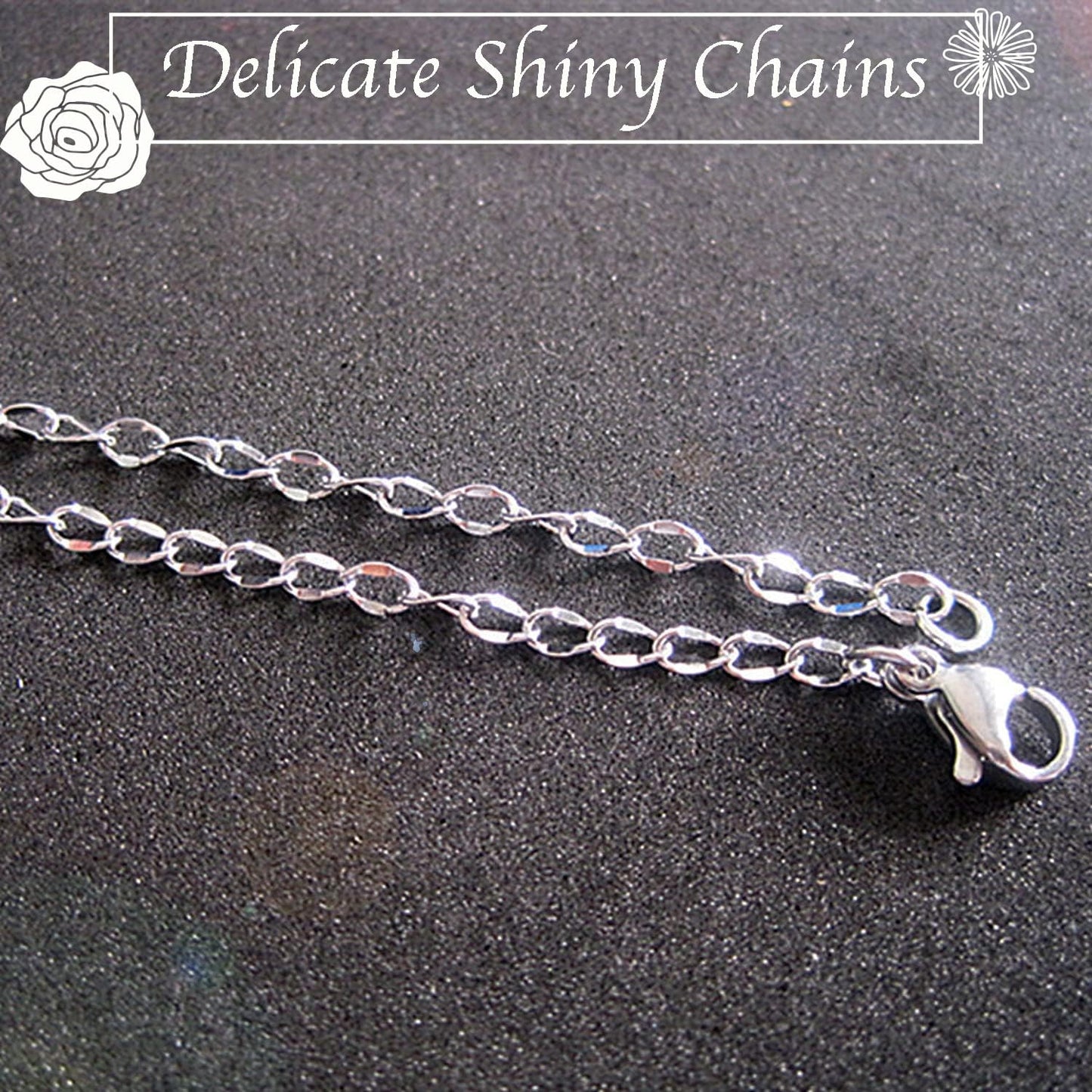 Jishi 33ft Twisted Cable Chain 2mm Silver Stainless Steel Link Chain, Jewelry Making Supplies Necklace Bracelet Extender, DIY Craft Earring Findings, Metal Link Chain Roll w/Lobster Clasps, Jump Rings