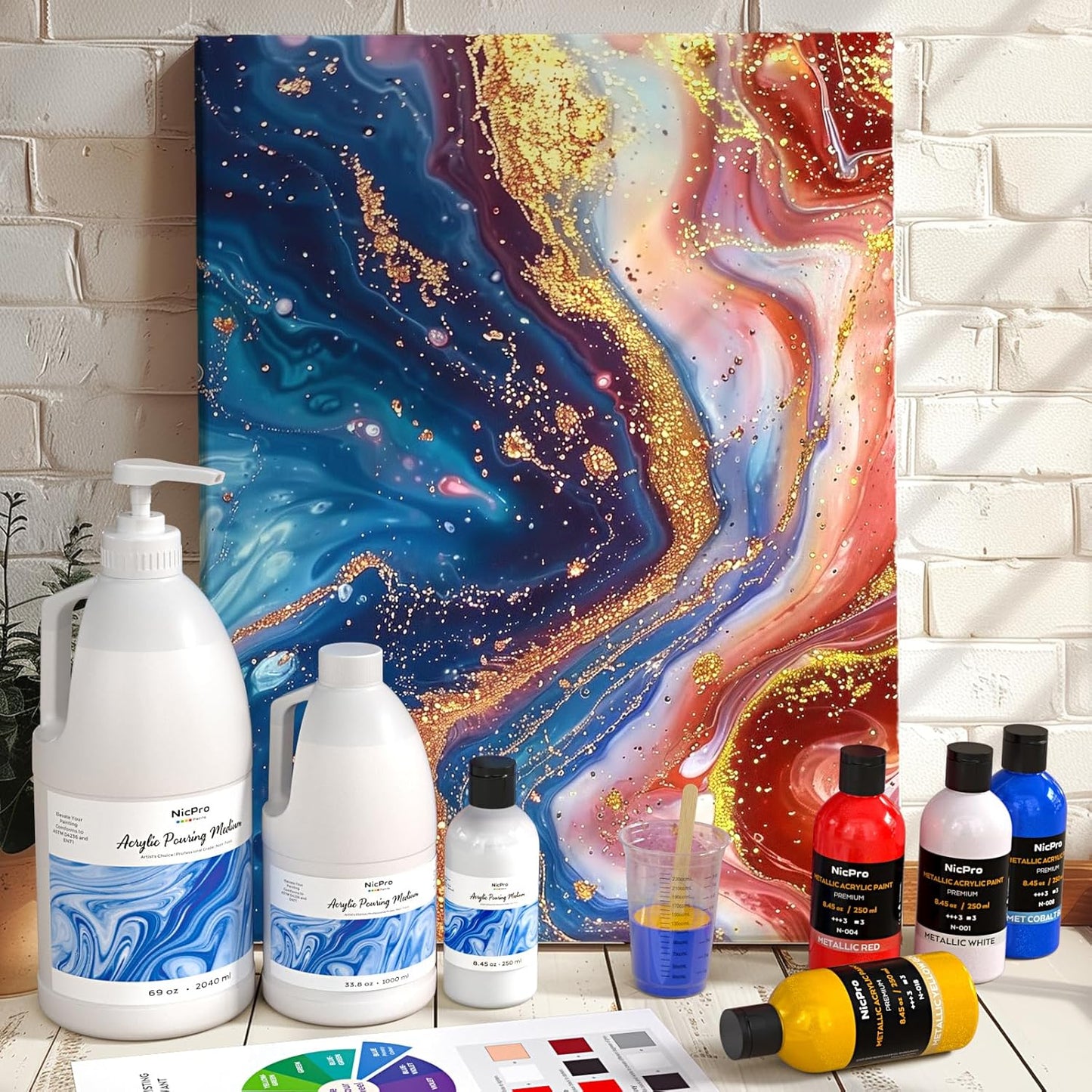 Nicpro Pouring Medium for Acrylic Paint 69oz / 2040ml, Acrylic Paint Thinner, Acrylics Flow Medium Improve Flow Consistency