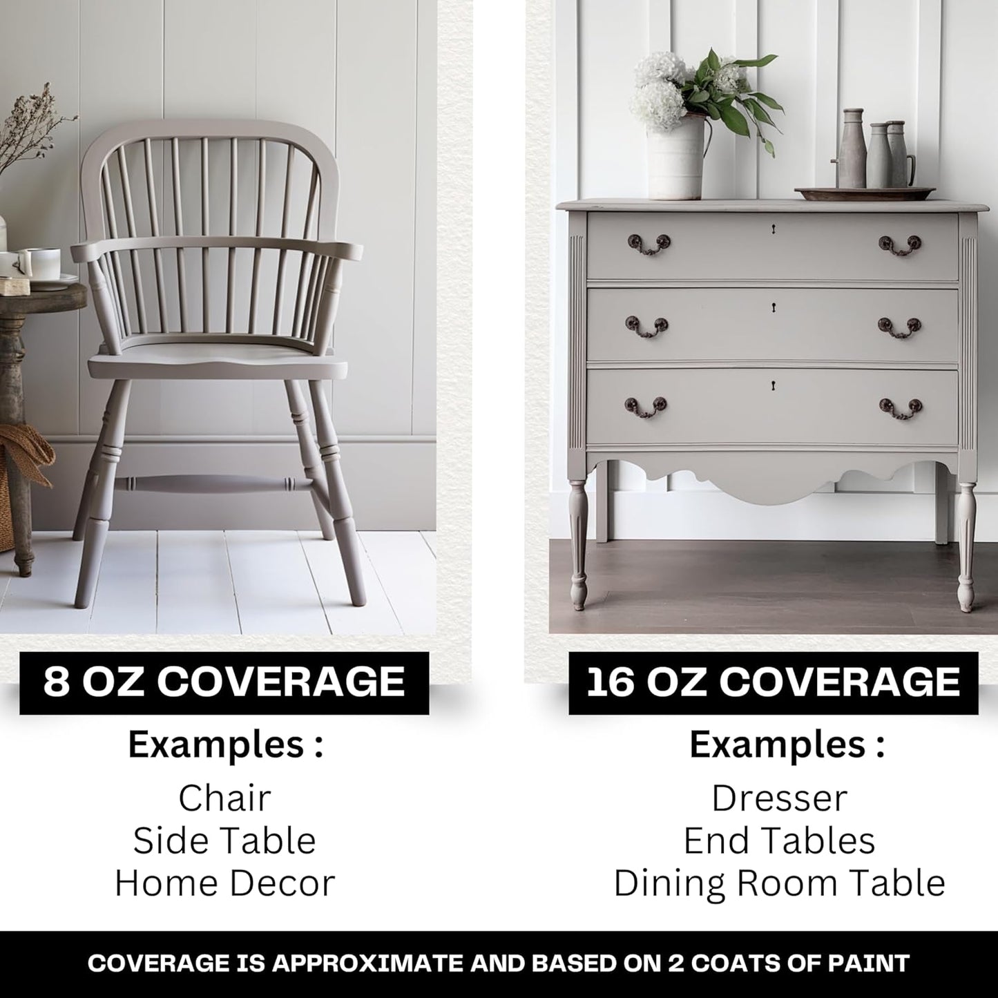 Daydream Apothecary Premium Chalk Style Paint for Furniture, Home Décor, Wood, DIY Interior Projects, Quick Dry, No Prep or Prime Needed, Matte Light Grey - 8oz