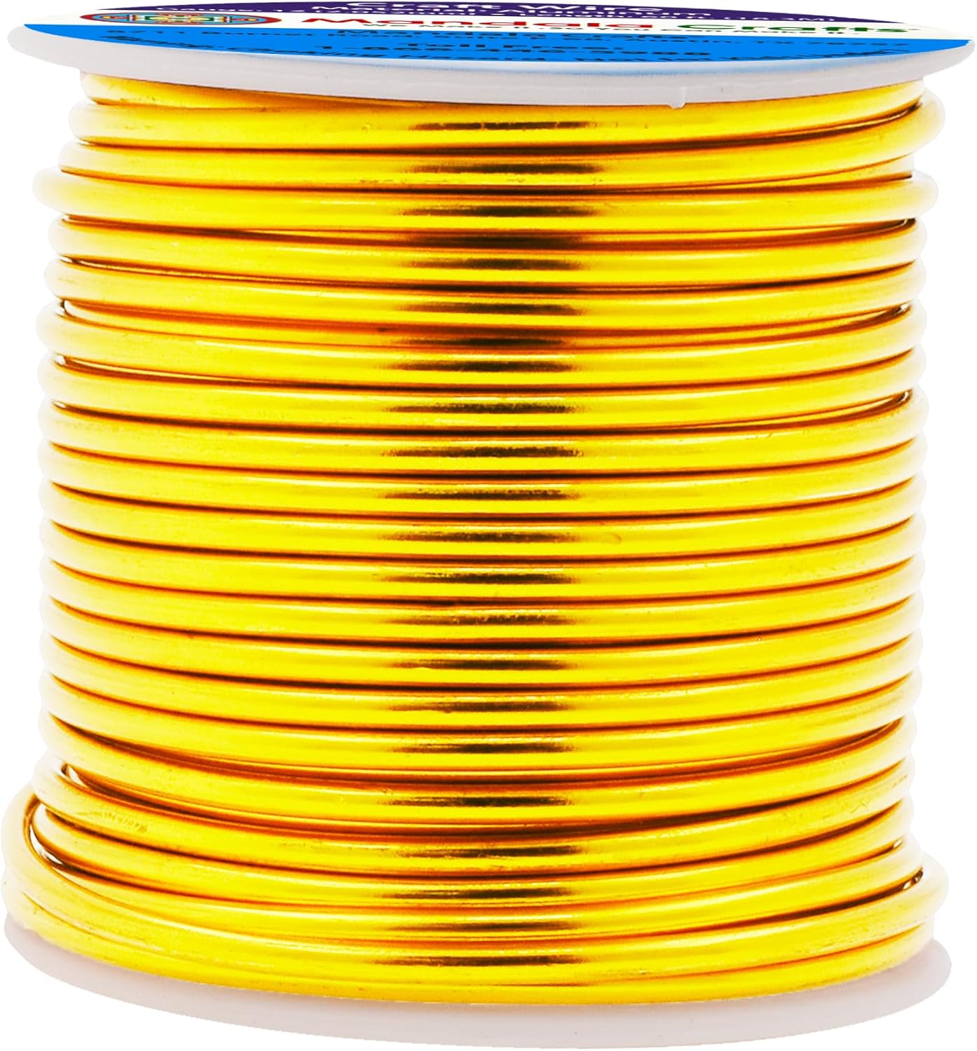 Mandala Crafts 12 Gauge Anodized Aluminum Craft Wire for Jewelry Making - 60 FT Colored Flexible Light Gold Tone Wire - Bendable for Bonsai Armature Crafting Sculpting
