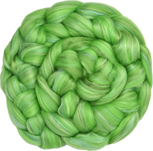 Merino Silk Luxe Tonal Designer Blend. Superfine Merino, Mulberry Silk, Tussah Silk. Top Roving for Spinning or Felting. Secret Garden 1oz