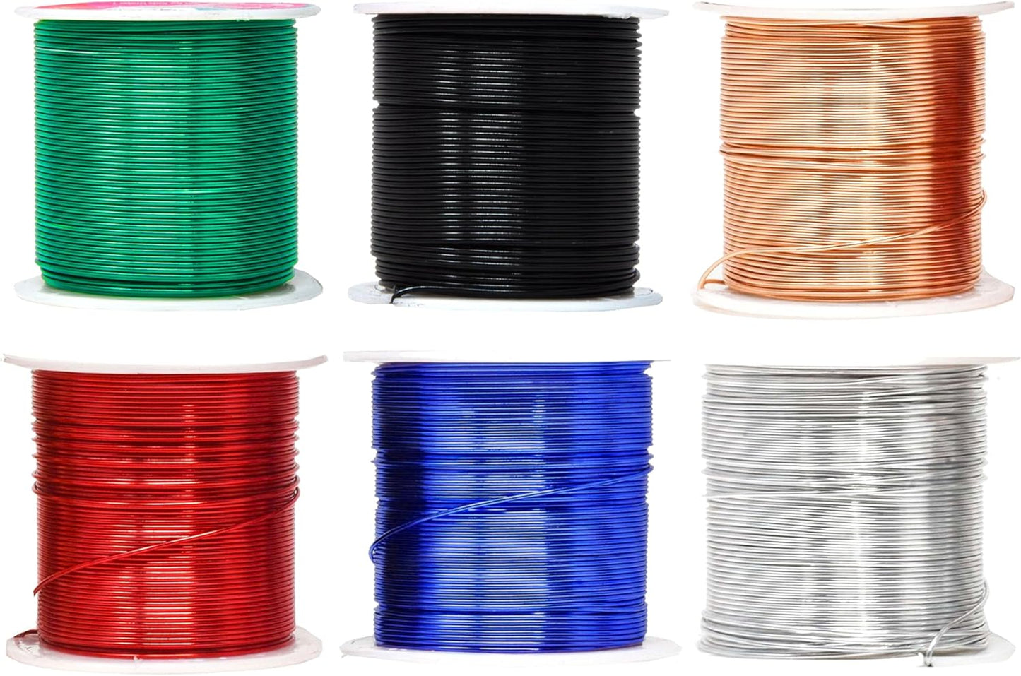 Mandala Crafts 12 14 16 18 20 22 Gauge Anodized Jewelry Making Beading Floral Colored Aluminum Craft Wire Wholesale Combo (20 Gauge, Combo 9)