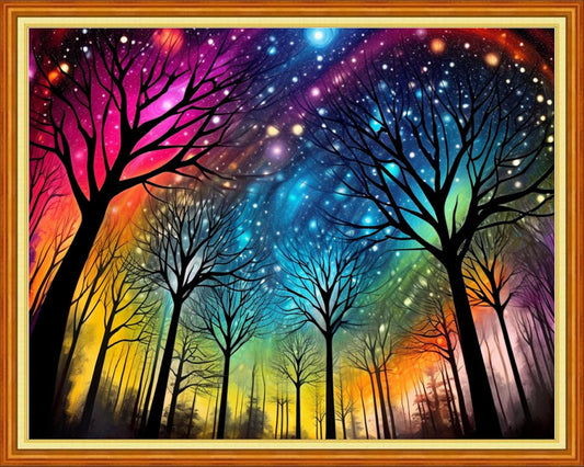 Magxvouy Cross Stitch Kits Stamped Full Range of Embroidery Kits,Cross Stitch Patterns Needlework Kits for Beginners 11CT Printed Kits&Aurora Tree 16x20 inch