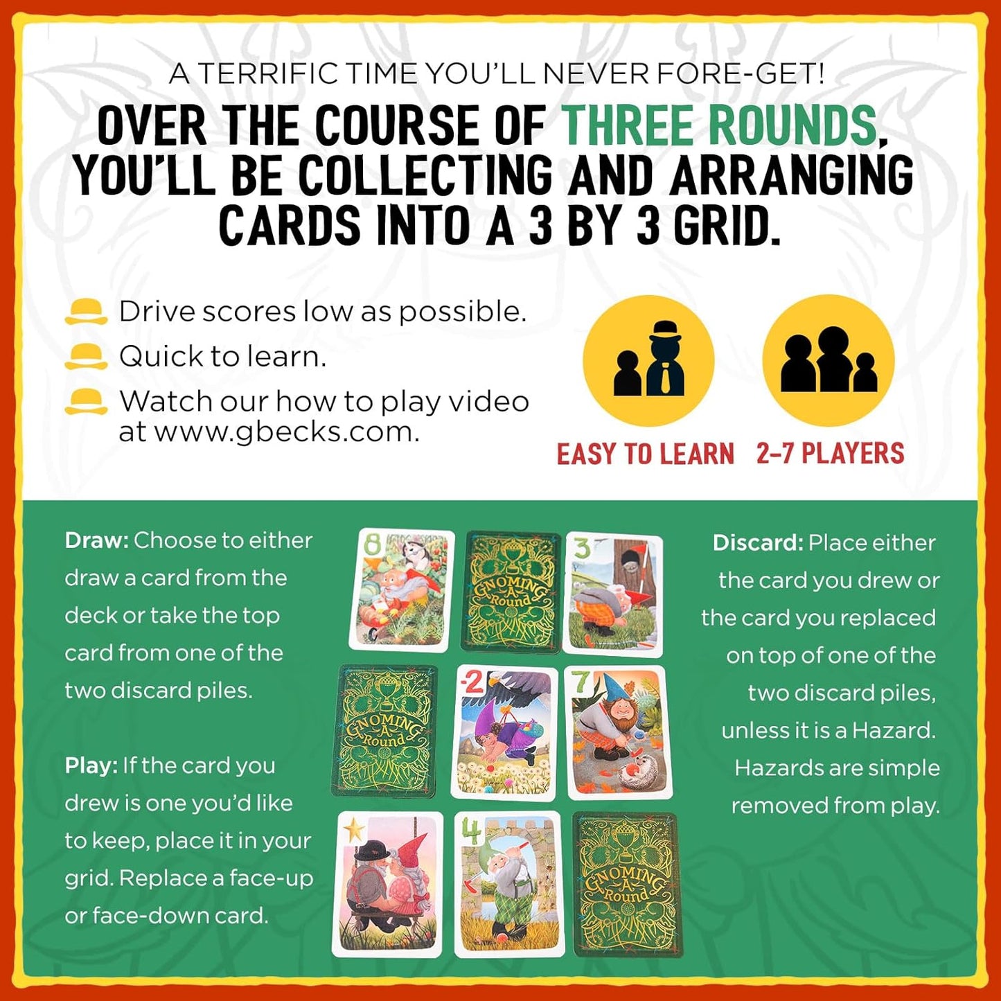 Grandpa Beck's Games Gnoming A Round | Fun Family Card Game | Enjoyed by Kids, Teens, & Adults | from The Creators of Cover Your Assets - 2-7 Players, Ages 7+